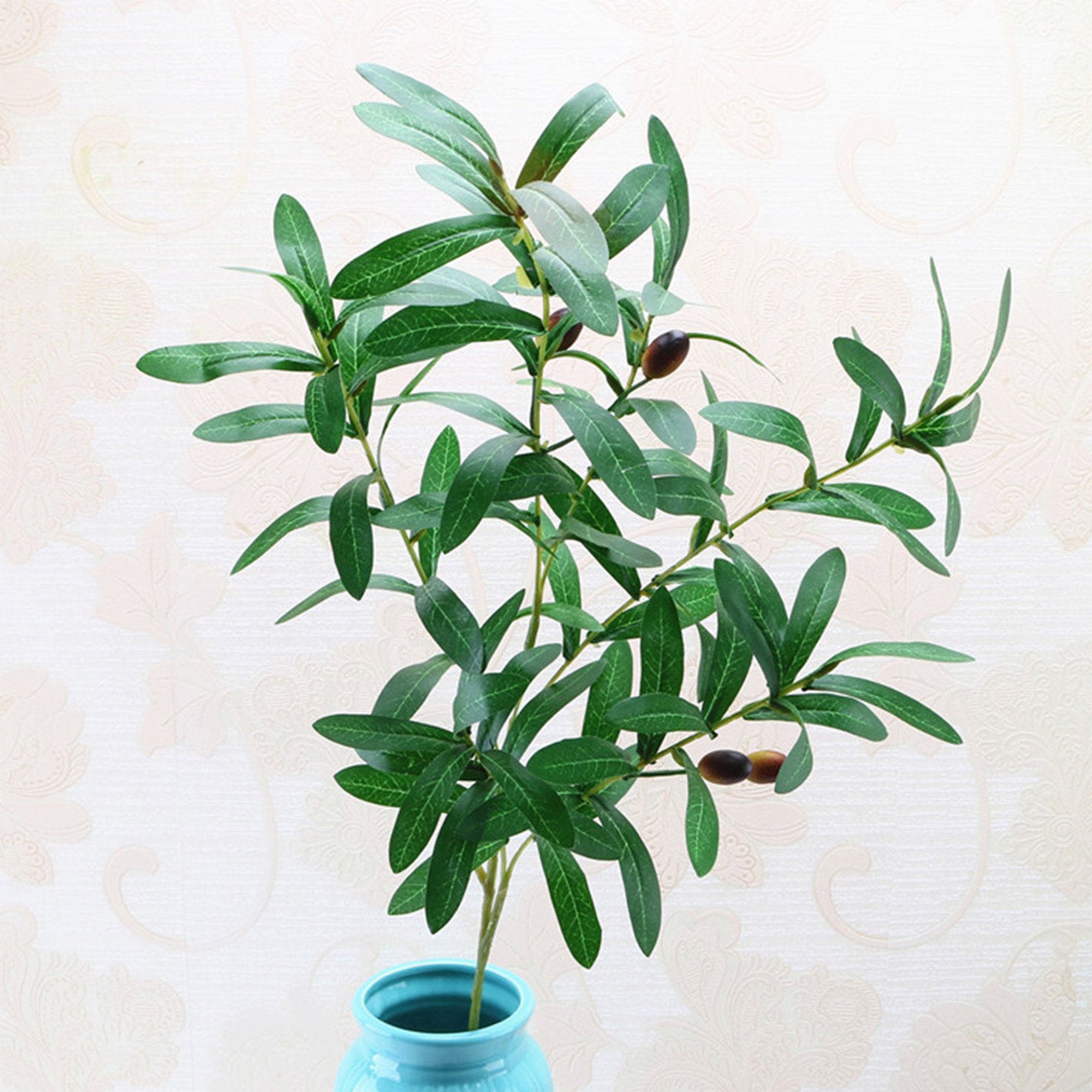 Artificial Plants Greenery Leaf Olive Branch Faux Plant 10 Stems