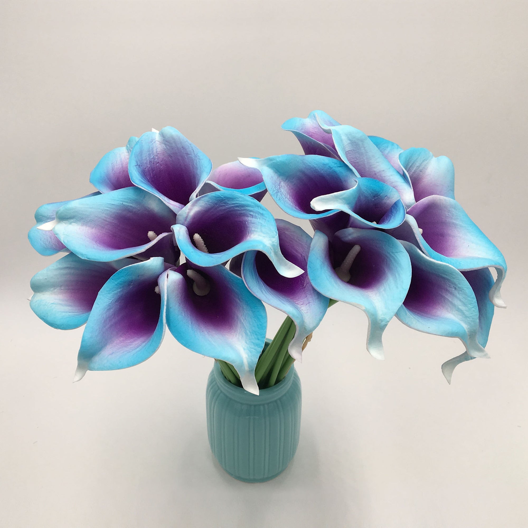 Blue Purple Calla Lilies Real Touch Calla Lily Bouquet