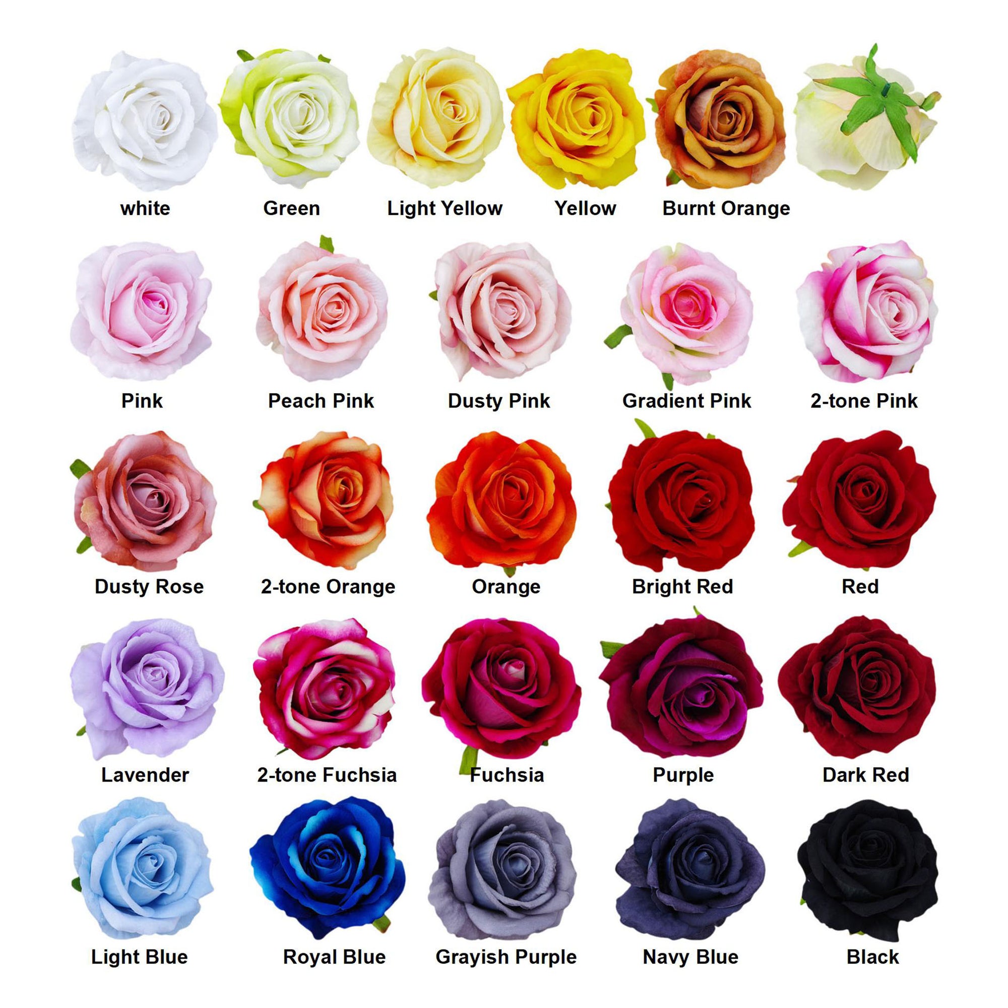 Artificial Flowers Silk Rose Heads in Bulk