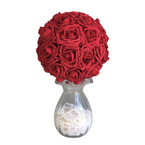 red flower ball
