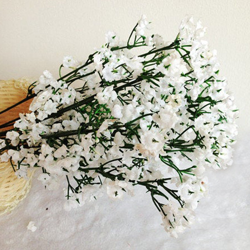 30 pcs Silk Babys breath for Bridal Bouquet White Babysbreath Wedding  Flowers Home Decor - VANRINA