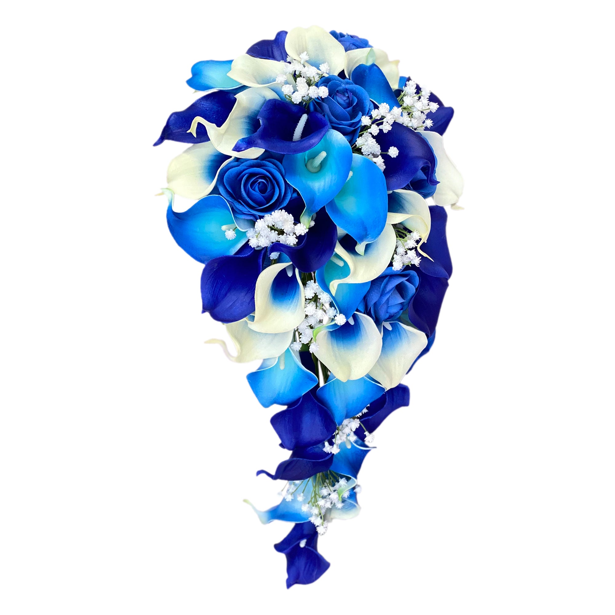 Royal Blue Calla Lily Cascading Bouquet