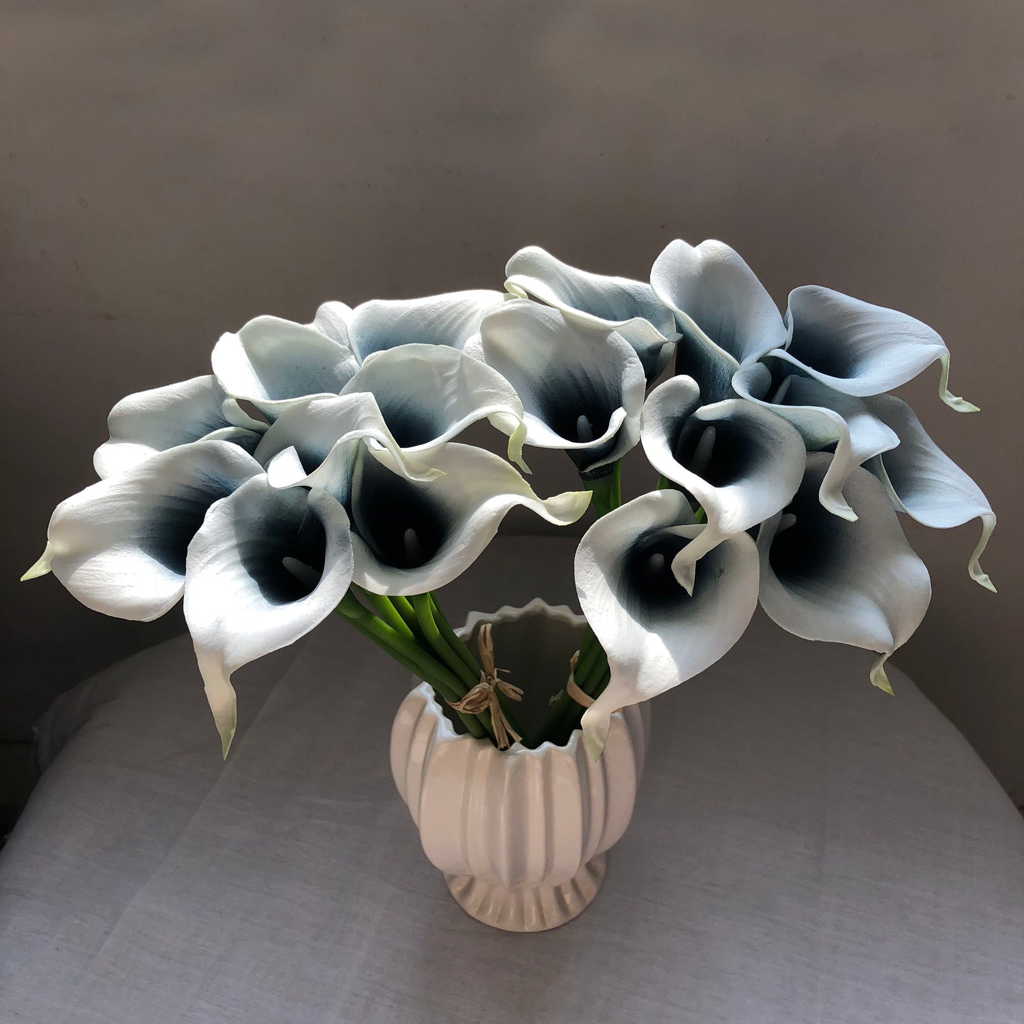 Picasso Navy Blue Calla Lily Bouquet Faux Calla Lilies