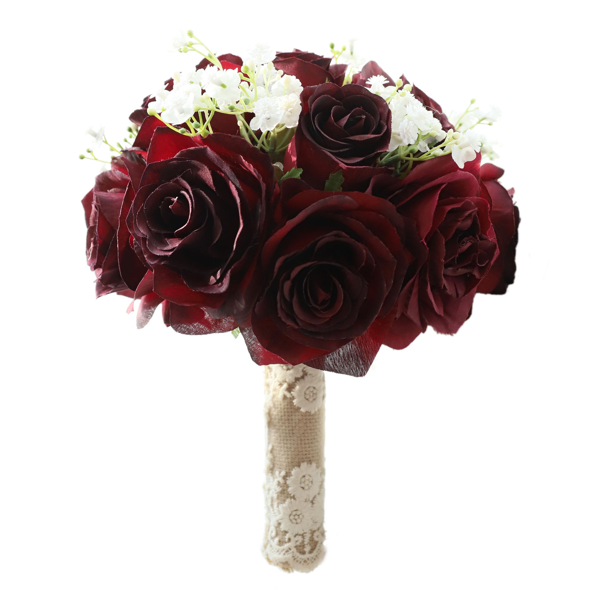 Burgundy Rose Flower Fall Wedding Bouquet