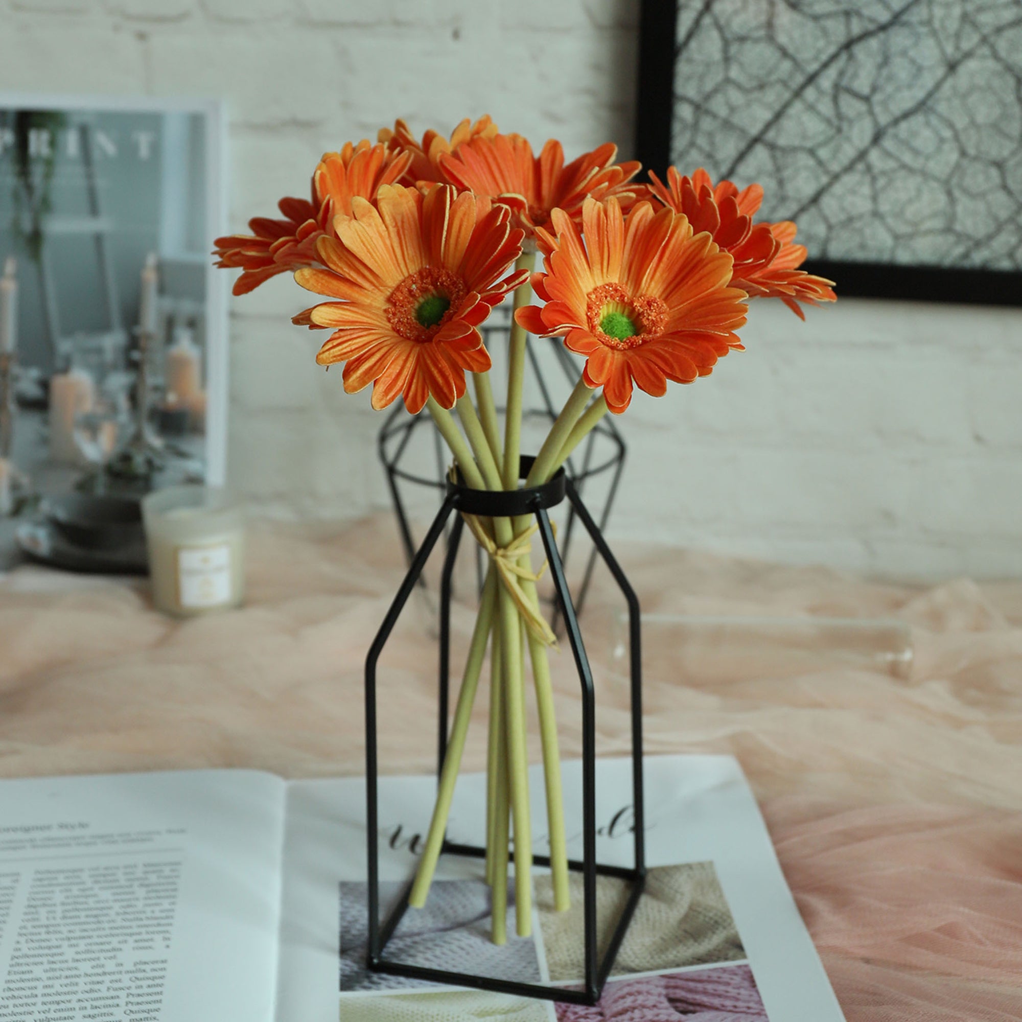 Realistic Artificial Gerbera Daisy Flower Bouquet