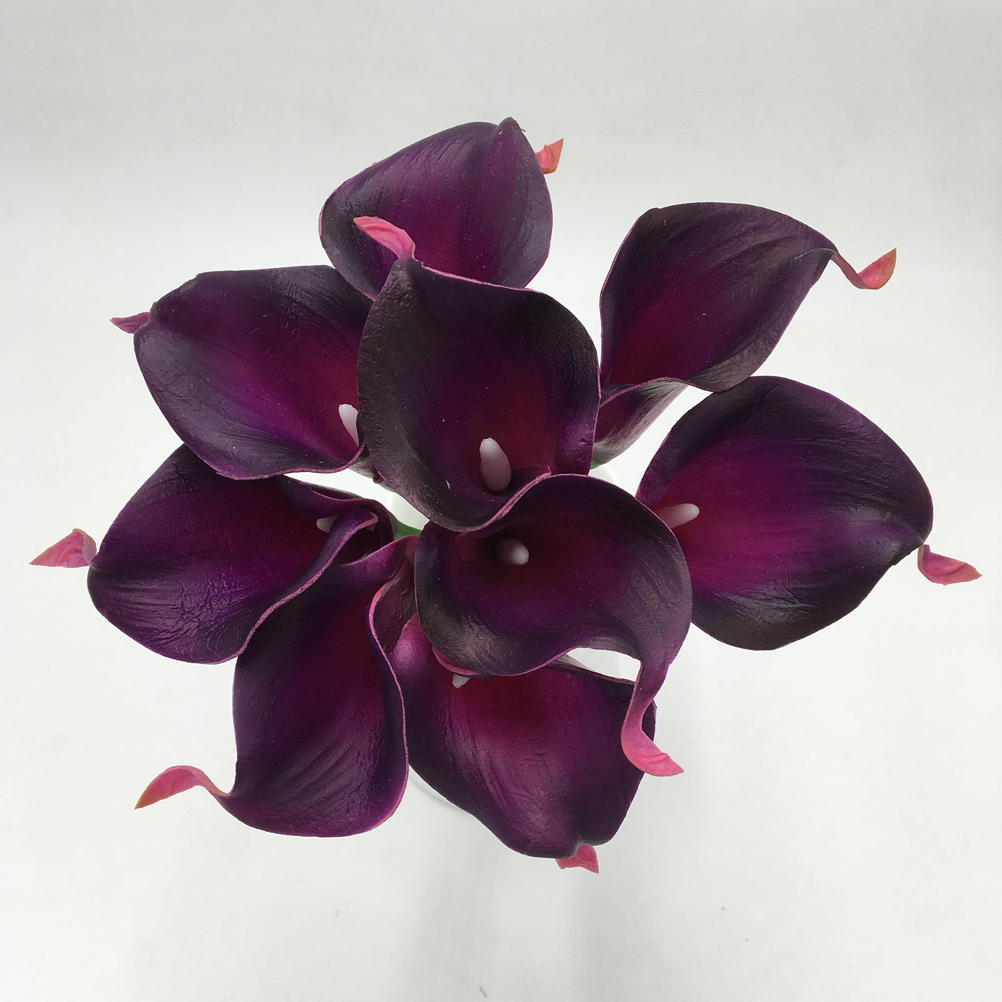 Eggplant Purple Real Touch Calla Lily Bouquet Latex