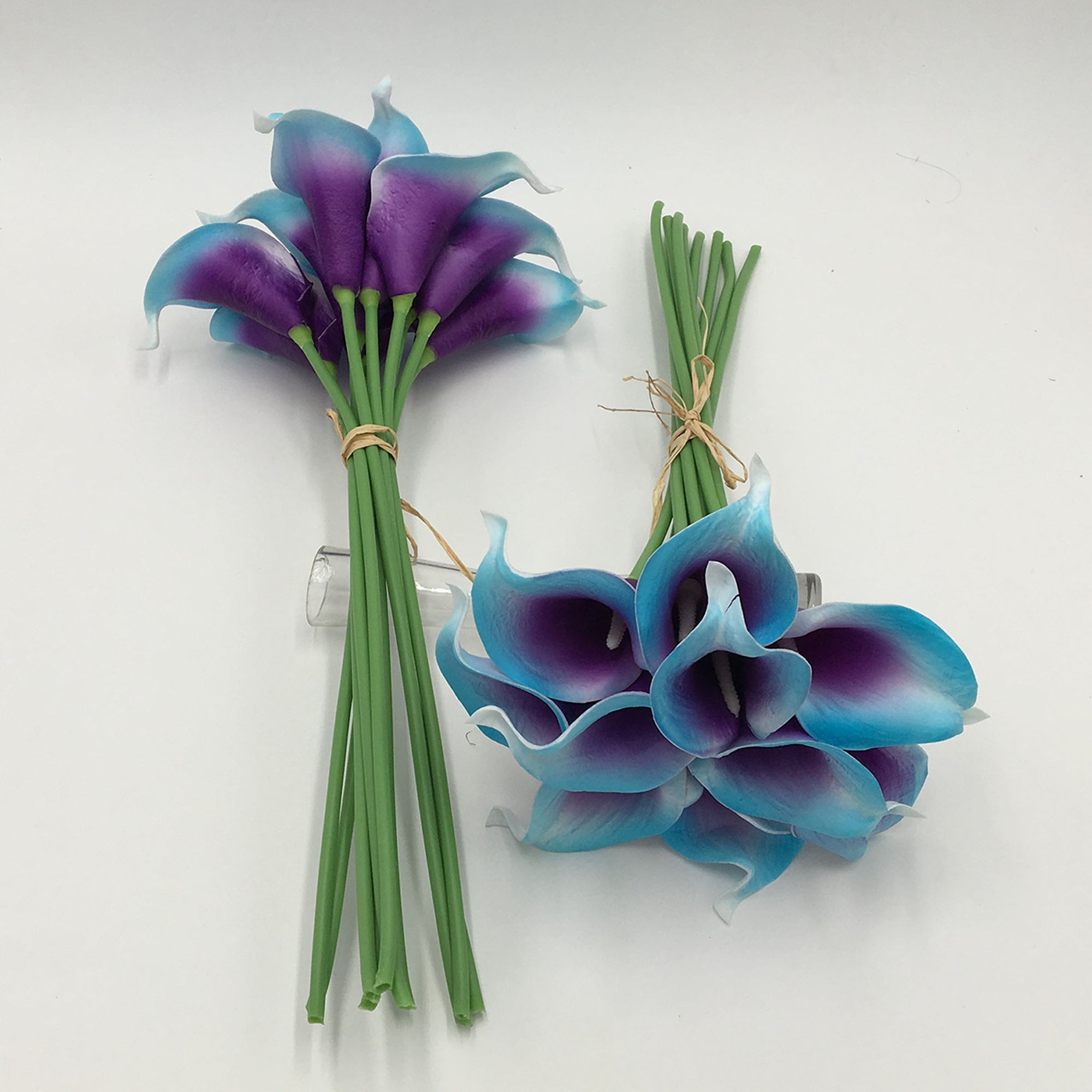 Blue Purple Calla Lilies Real Touch Calla Lily Bouquet