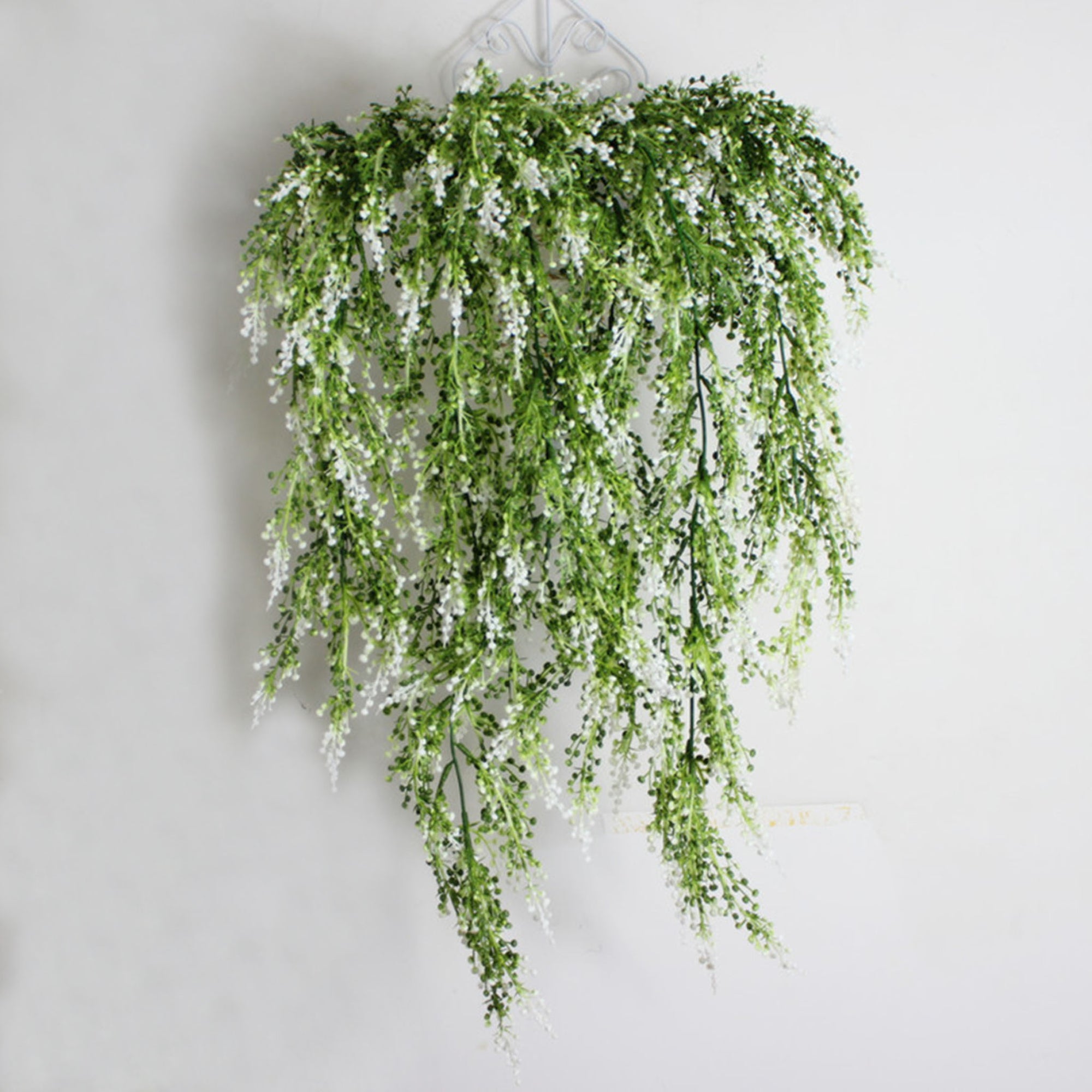 Plastic Plants Outdoor Basket Wall Hanging Plants Plastic Vines for Wedding  Backdrops Indoor Wall Decorations 2 Bunches YLM-5513 