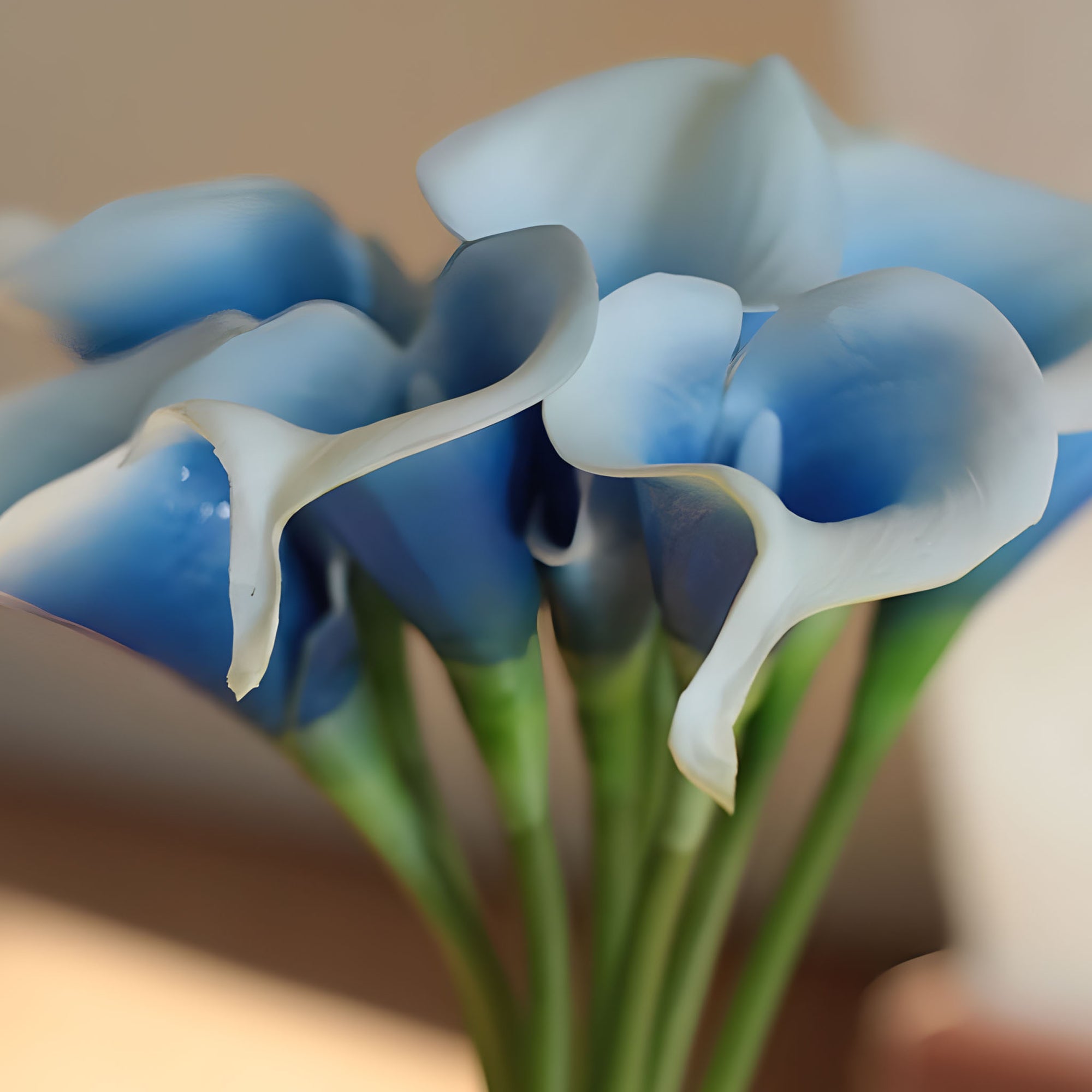 Artificial Flowers Real Touch Calla Lily Bouquet Picasso Blue
