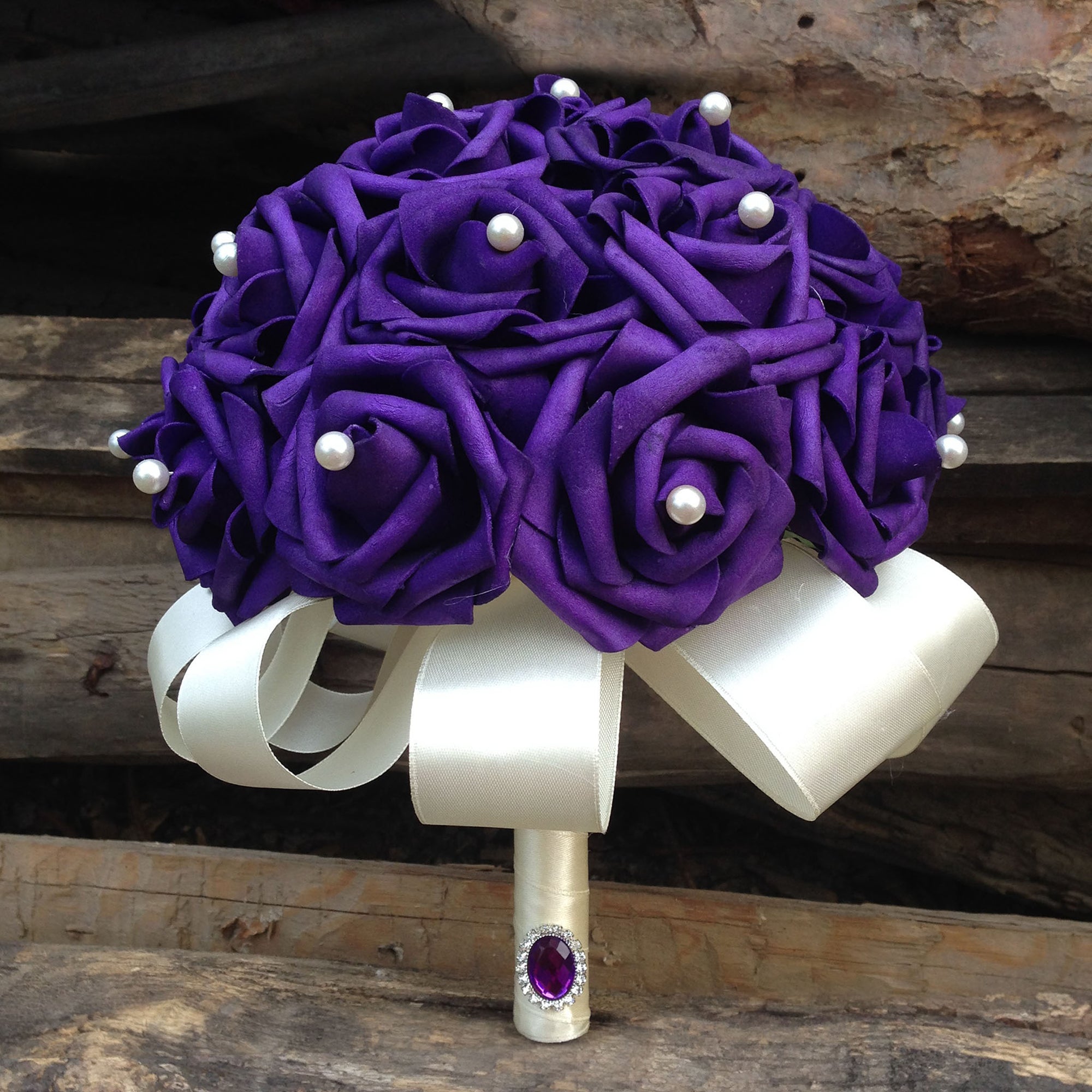 Dark Purle Wedding Bouquet Artificial Flower Bridal Bouquet