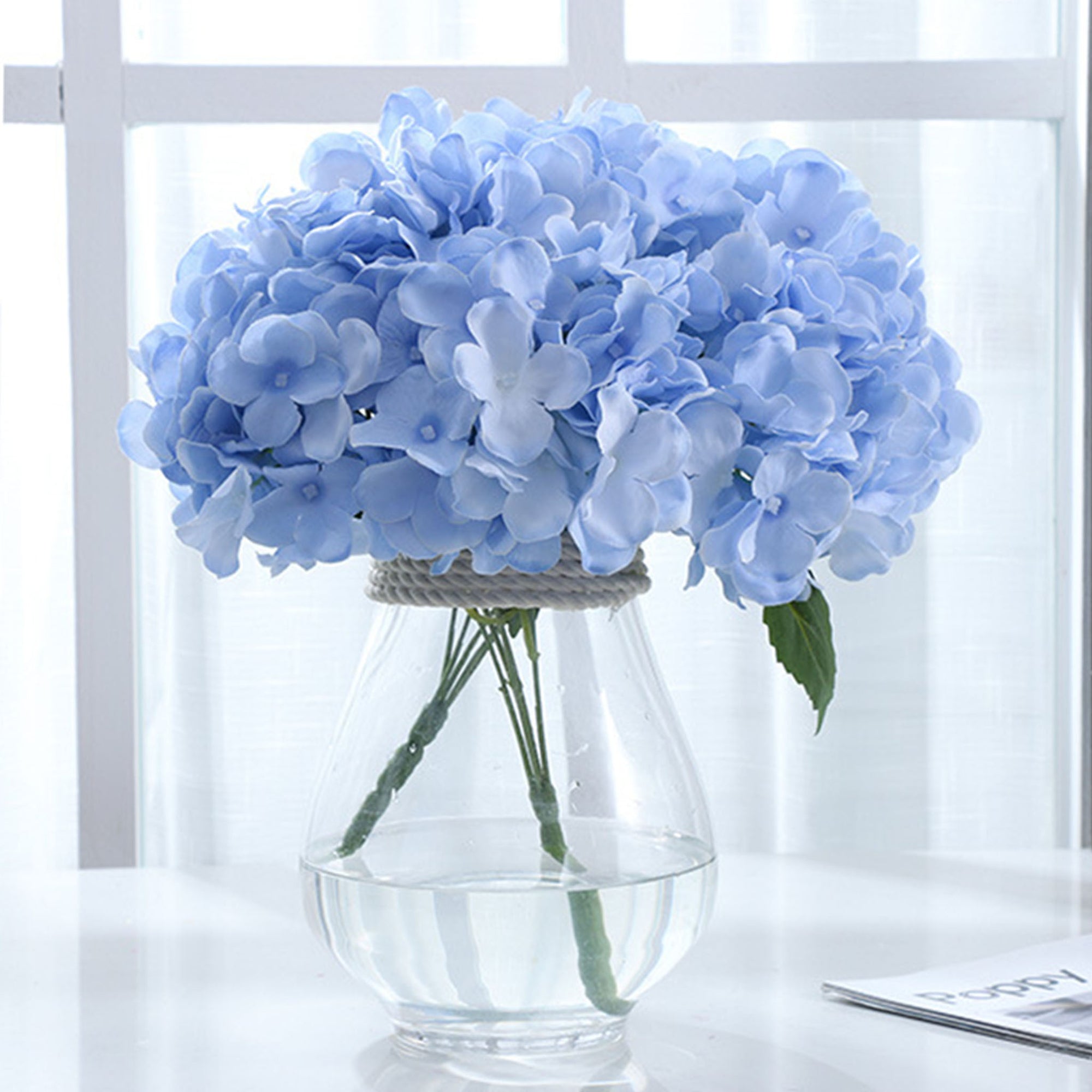 Small Artificial Hydrangea Bunch Blue White Pink Yellow