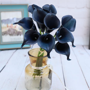 navy blue and white calla lily Navy Blue Flowers Artificial Calla Lilies Bouquet