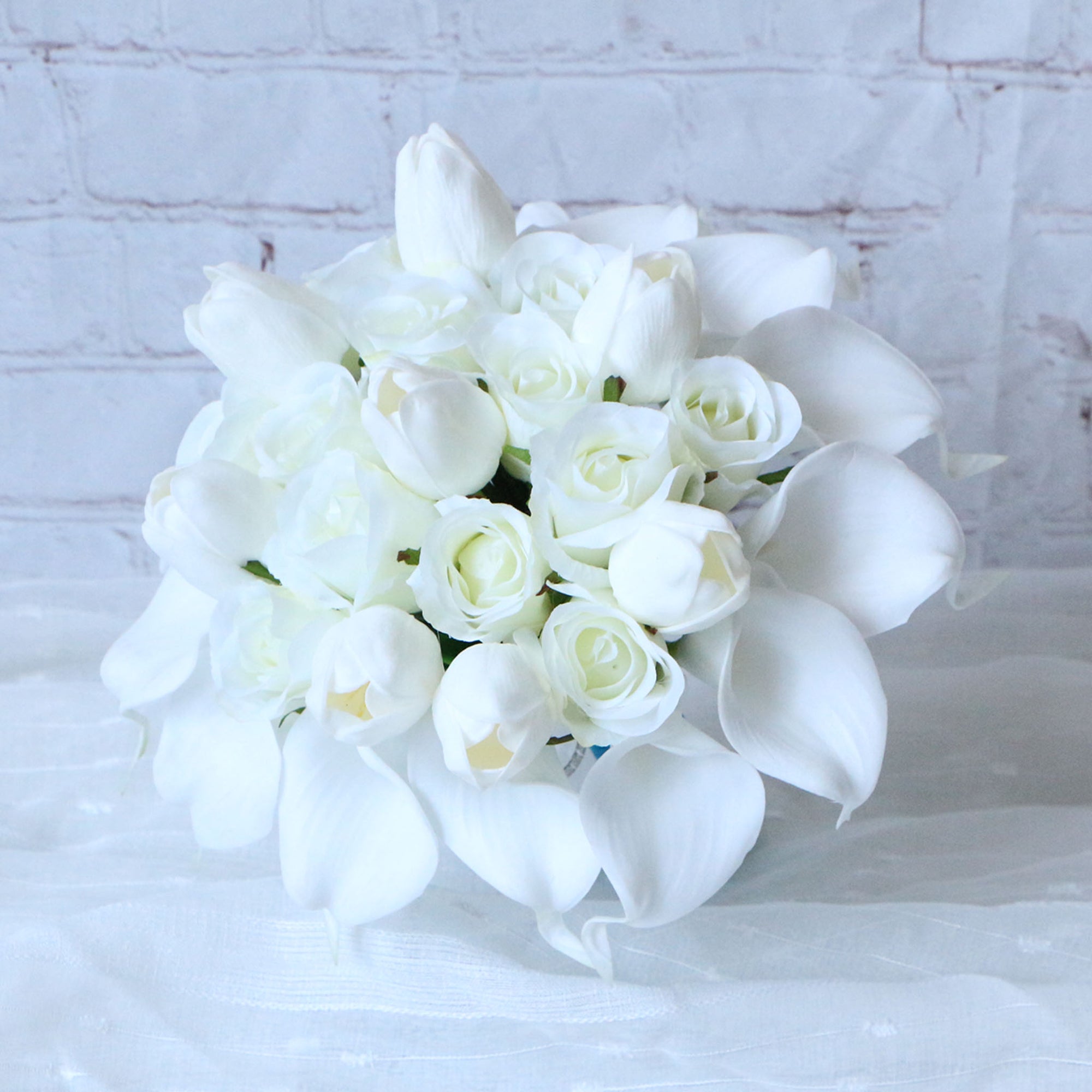 White Calla Lily Tulips Custom Bridal Bouquet
