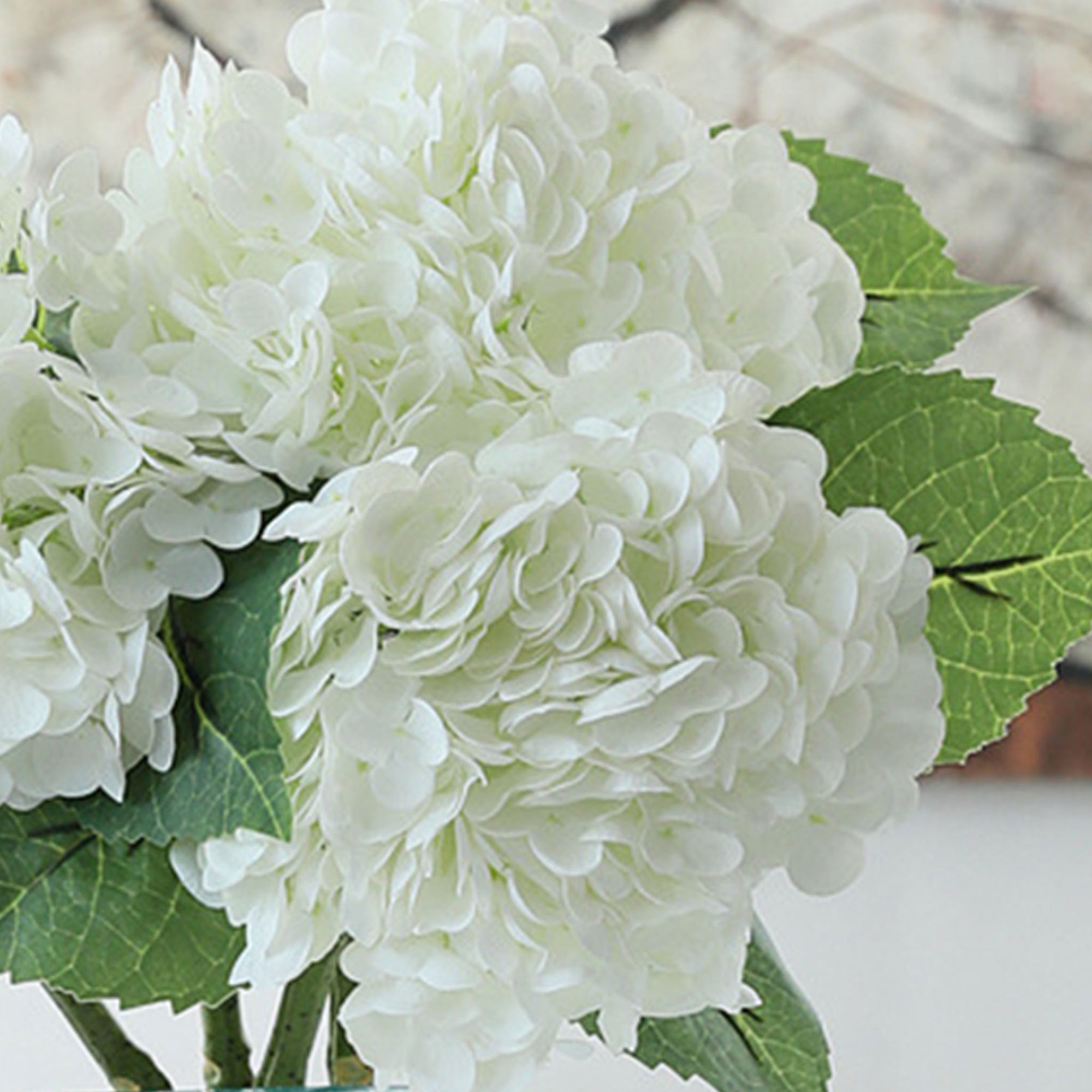 White Hydrangea Fake Flowers for Centerpieces