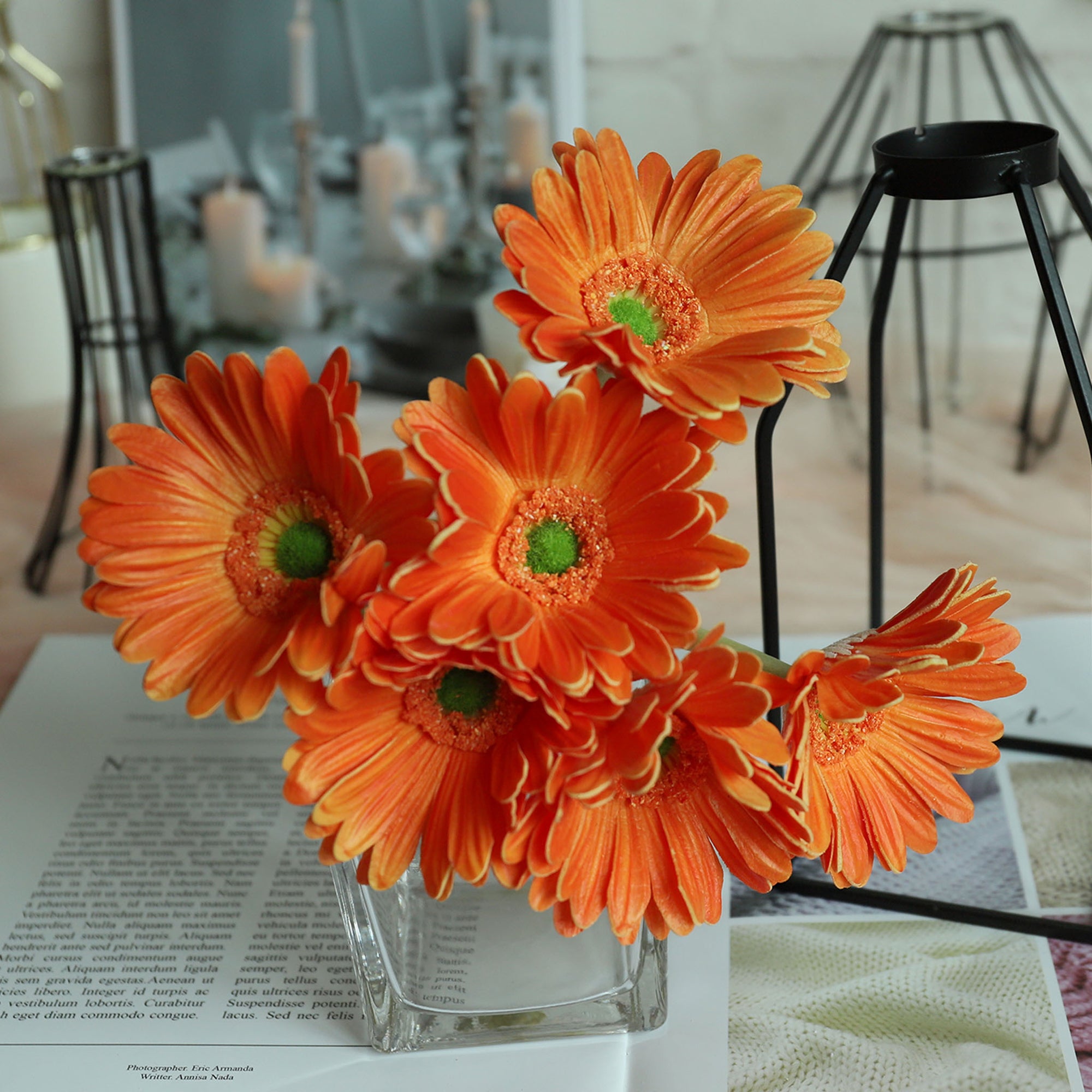 Realistic Artificial Gerbera Daisy Flower Bouquet