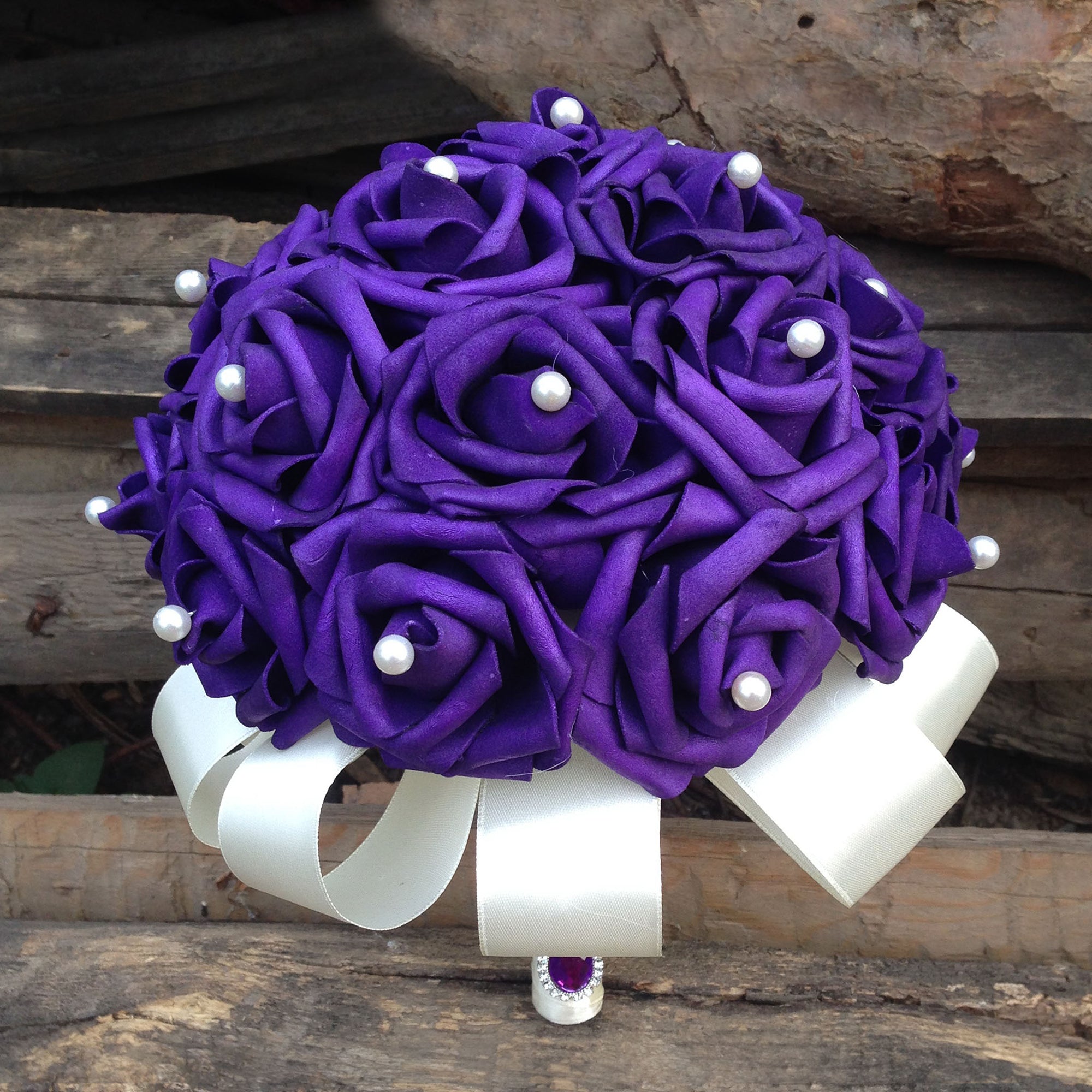 Dark Purle Wedding Bouquet Artificial Flower Bridal Bouquet