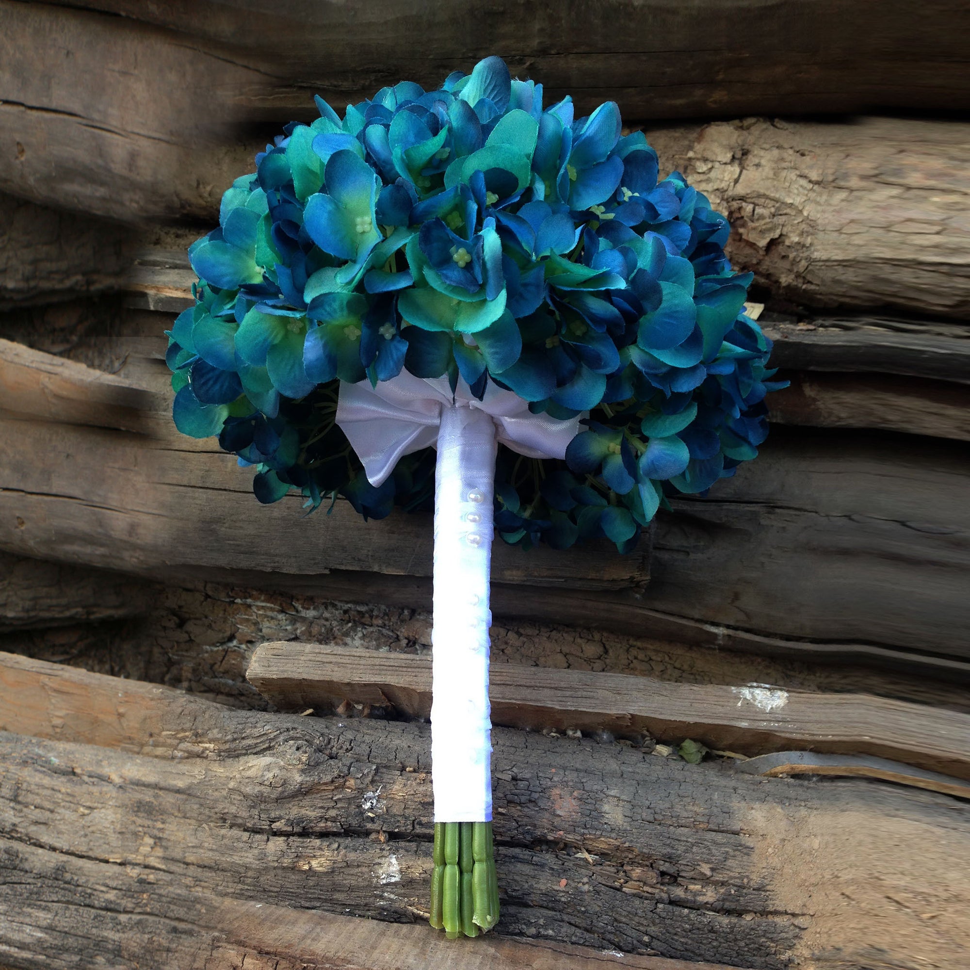 Oasis Teal Hydrangea Weddding Bridal Bouquet