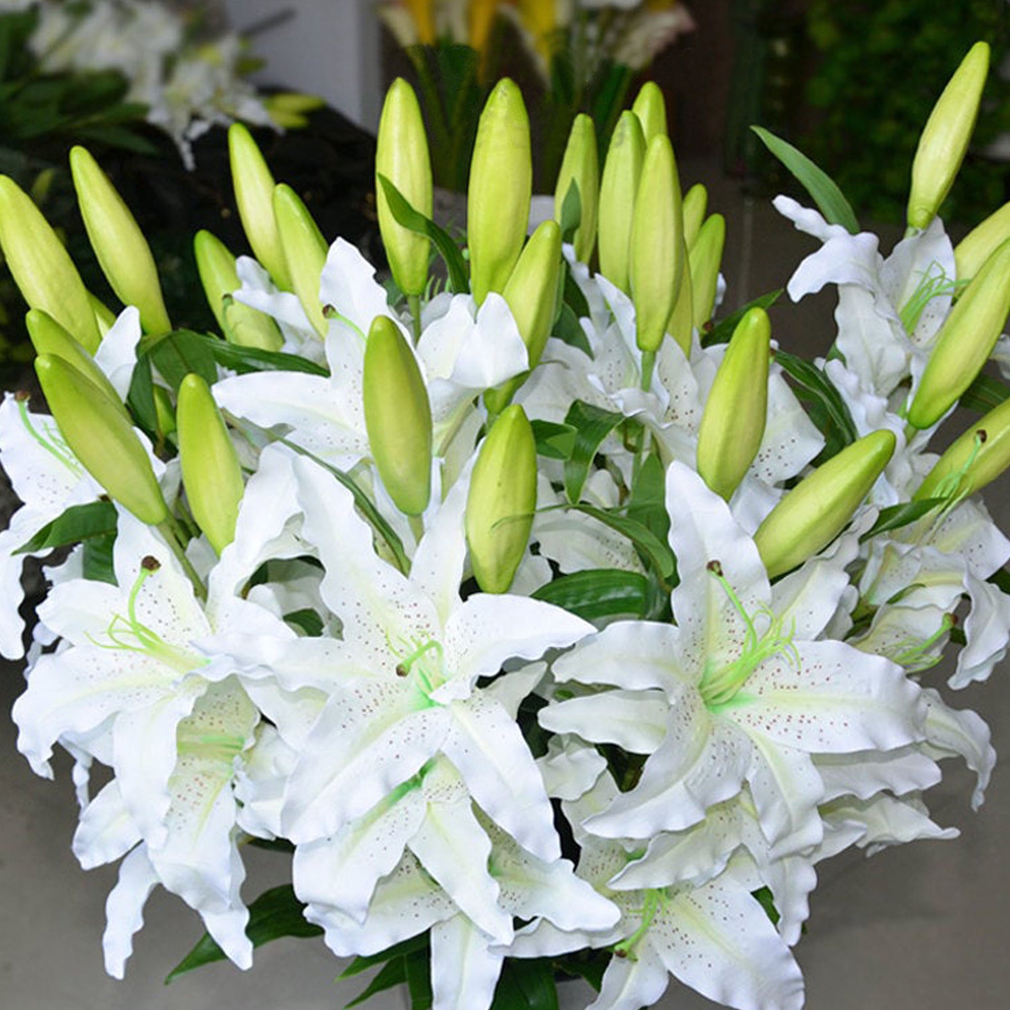 tiger lily centerpieces Artificial Flowers Pink White Tiger Lilies for Wedding Bouquet Centerpieces