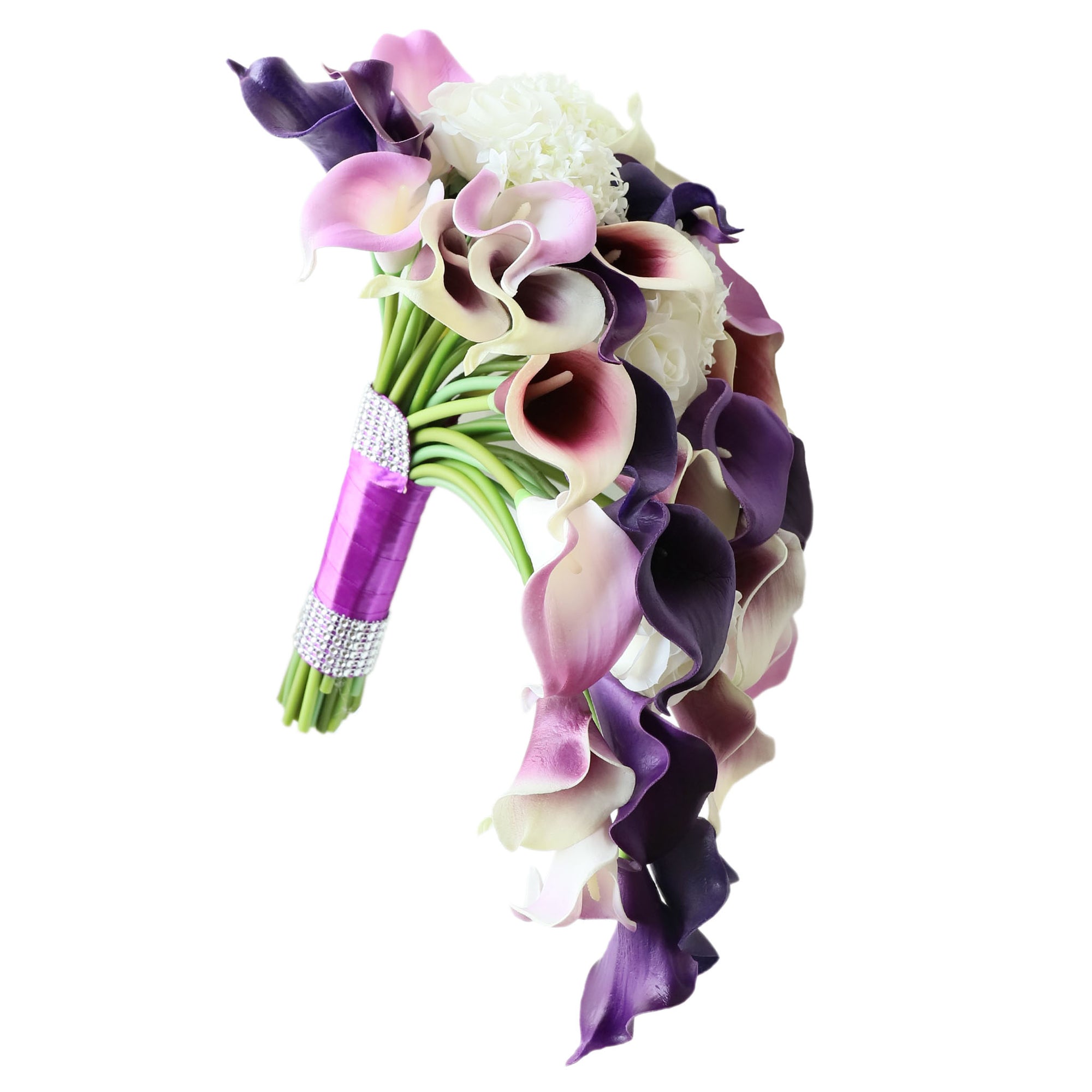 Purple Calla Lily Cascading Bouquet for Bridal