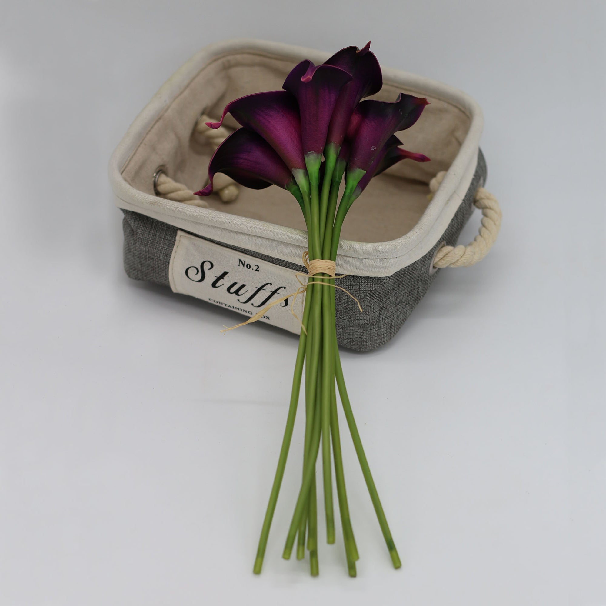 Eggplant Purple Real Touch Calla Lily Bouquet Latex