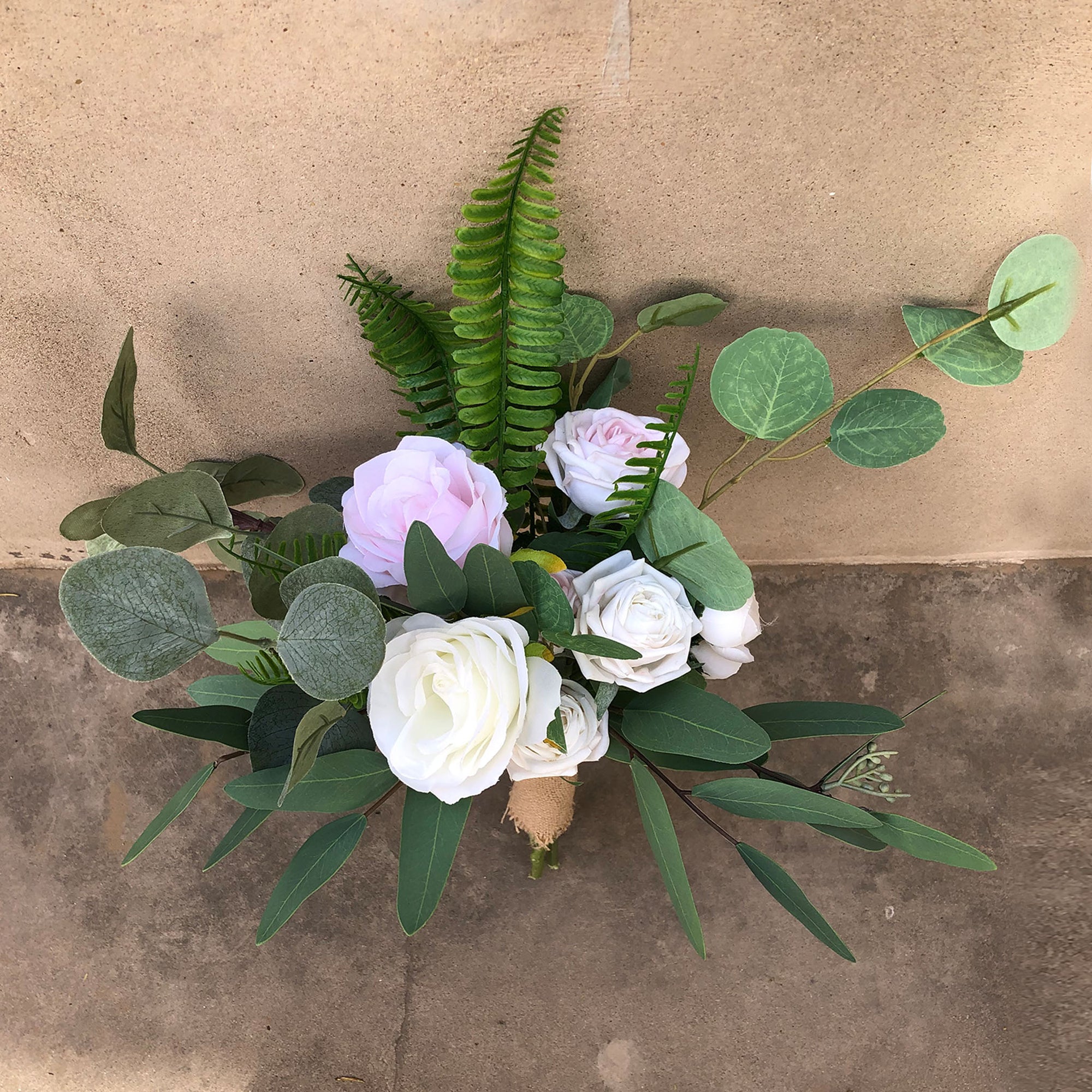 Rustic Eucalyptus Wedding Bouquet Flowers for Bridesmaid White Roses