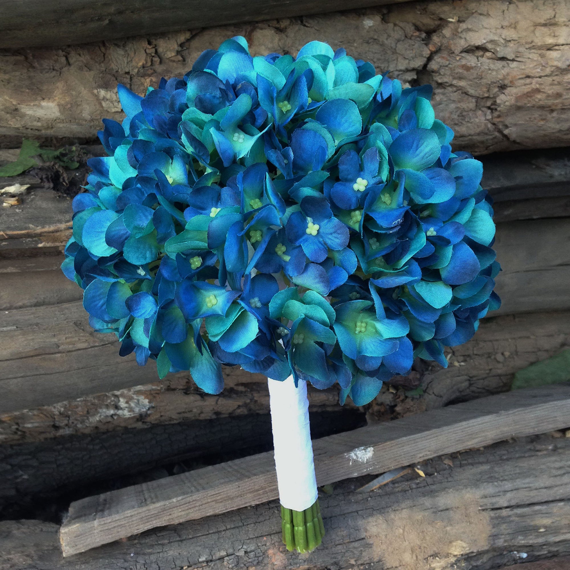Oasis Teal Hydrangea Weddding Bridal Bouquet