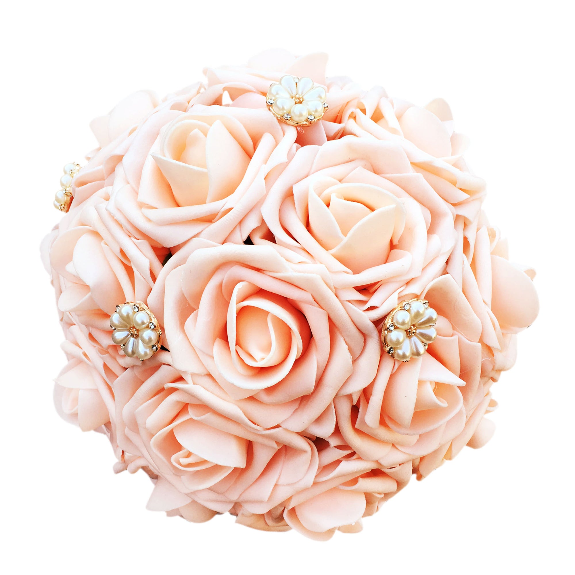 Blush Pink Wedding Bouquet of Roses for Bridal Bridesmaid Artificial