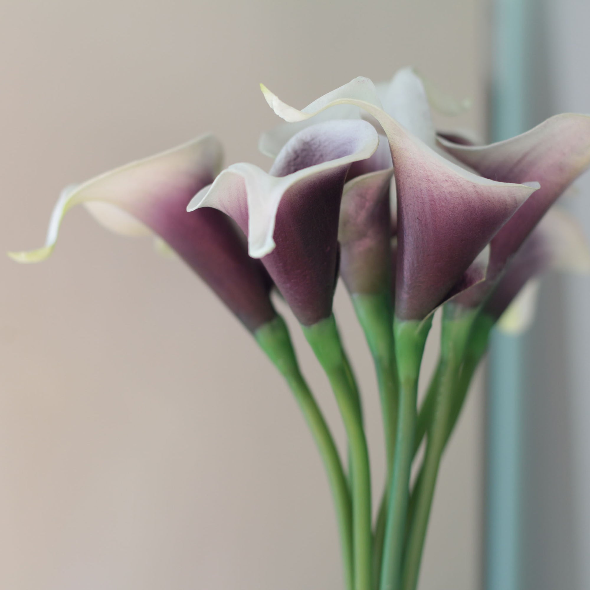 Fake Calla Lily Real Touch Flower Bouquet Picasso Purple