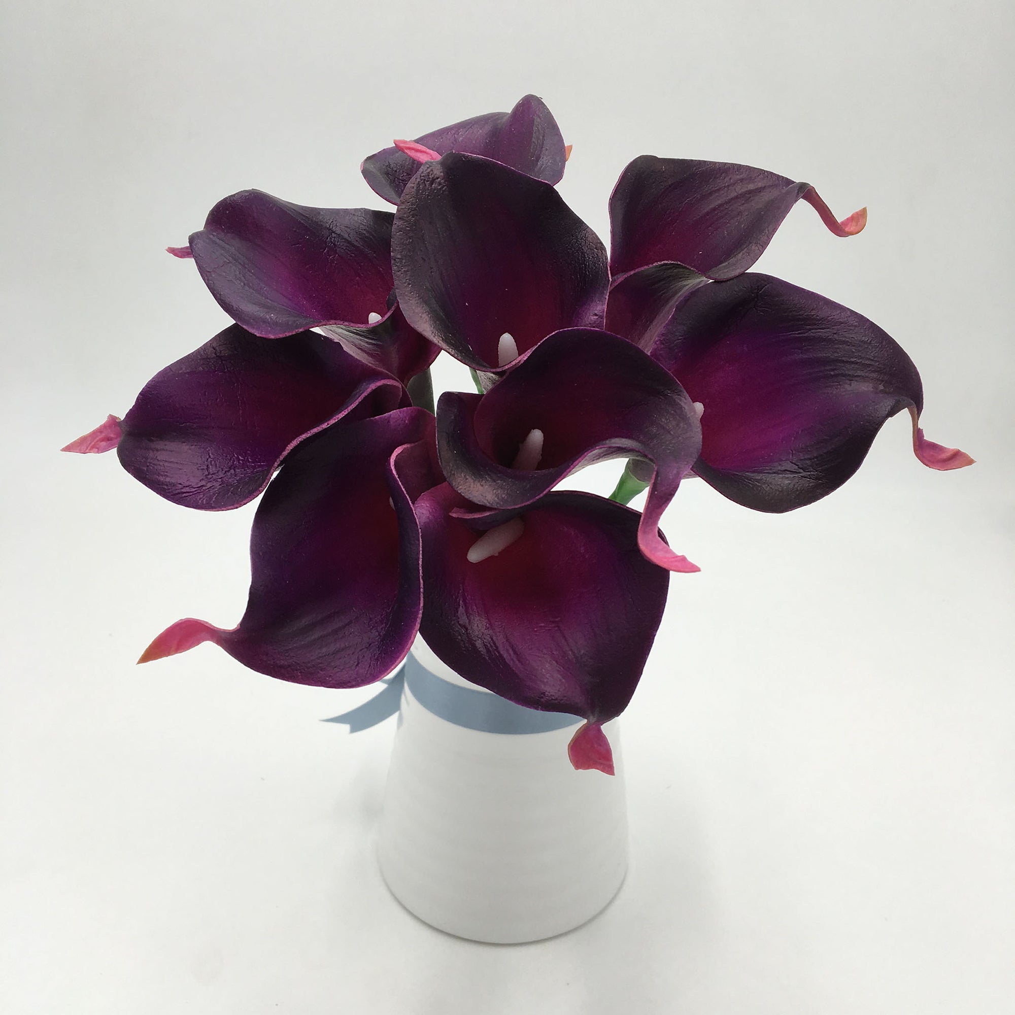 dark purple calla lily plant Eggplant Purple Real Touch Calla Lily Bouquet Latex