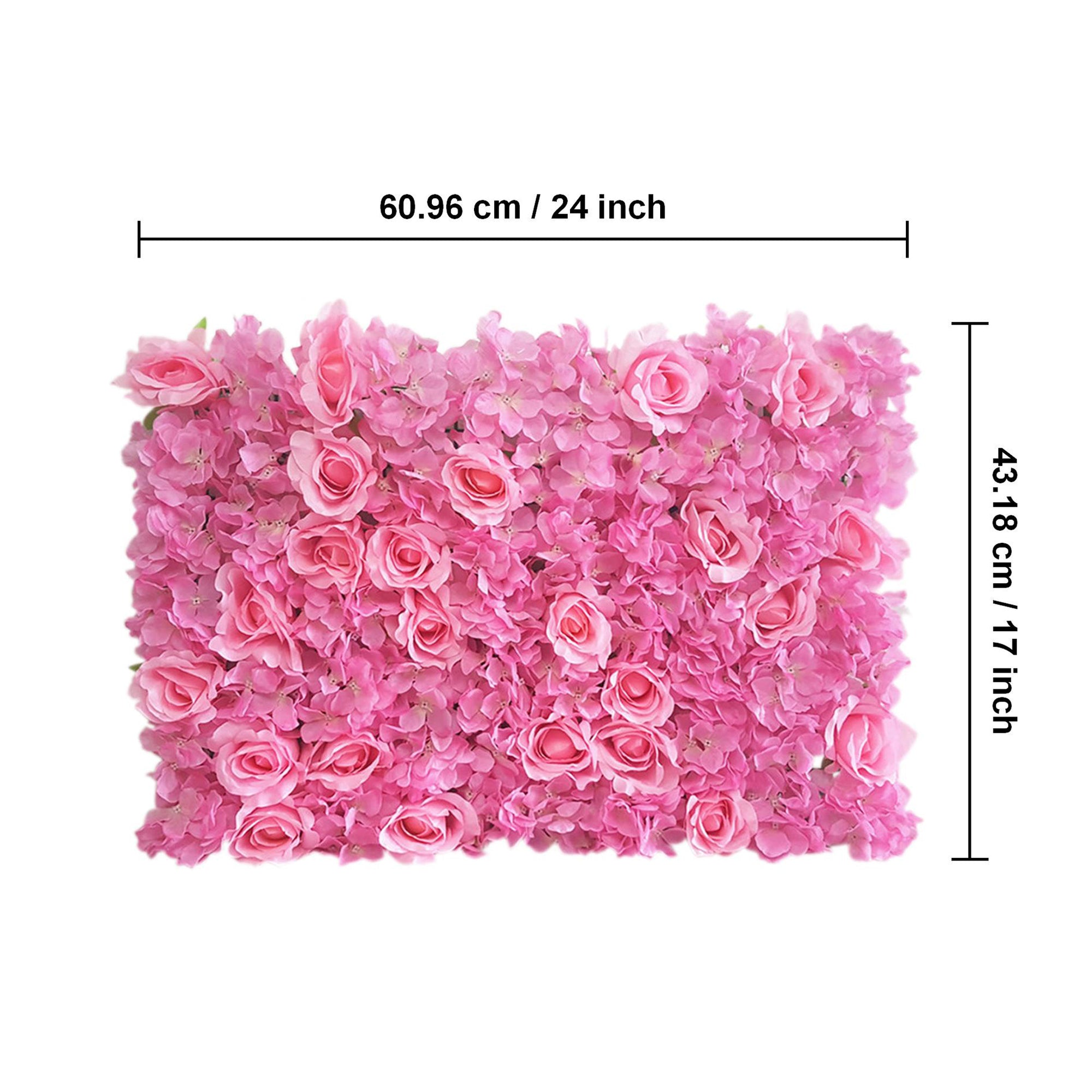Atificial Flower Wall Pink Silk Rose Hydrangea Floral Heart Table Background
