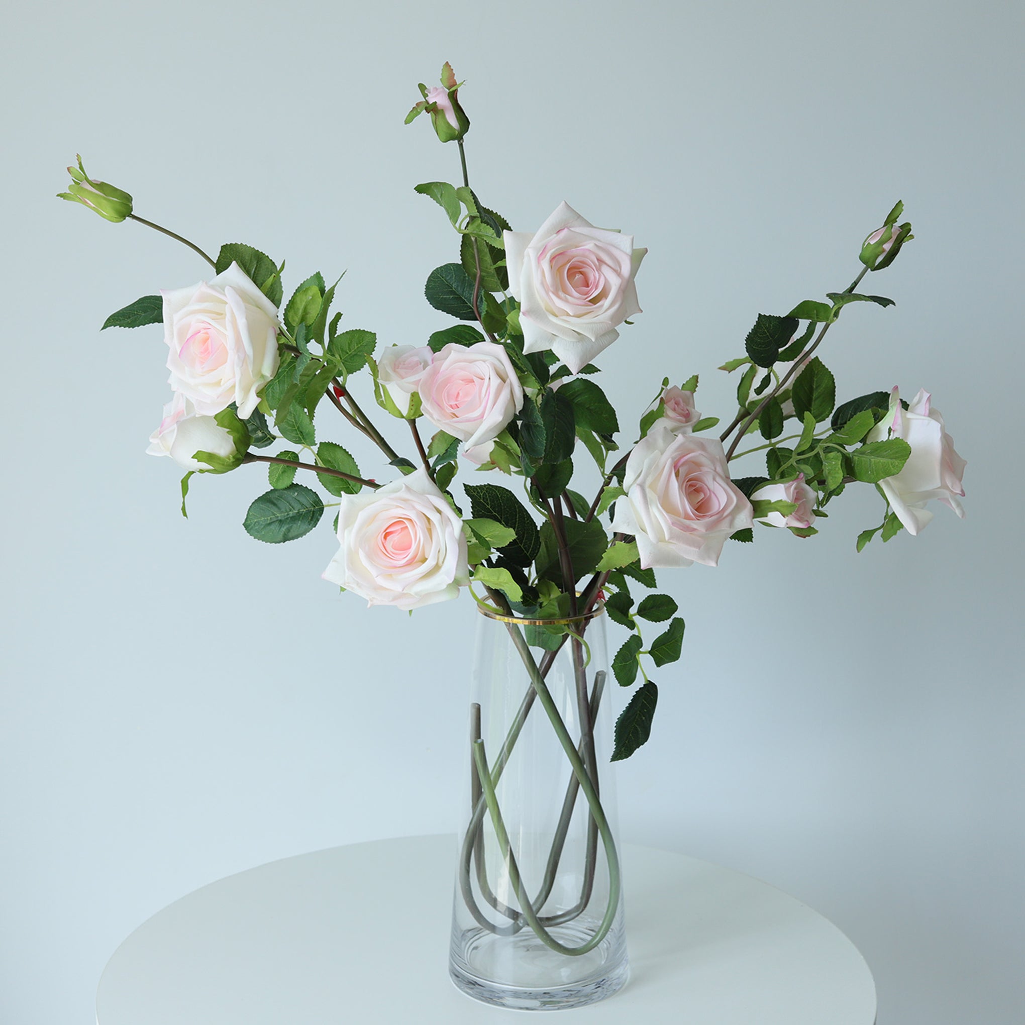 Spray Real Touch Roses Artificial Flowers 5 Colors - VANRINA