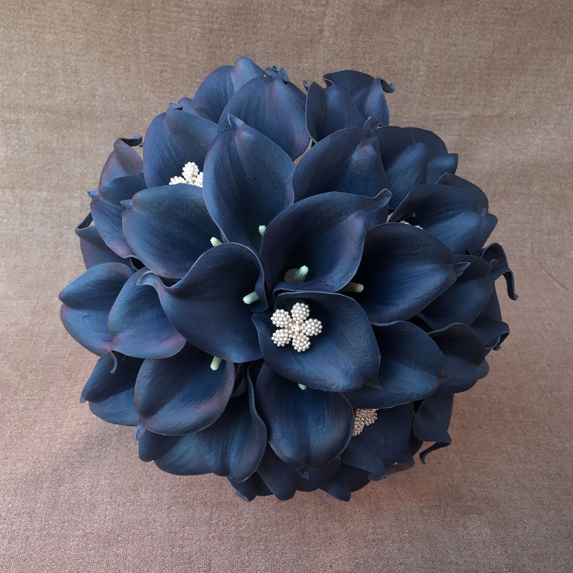 Navy Blue Wedding Bouquet Real Touch Calla Lily Bouquet