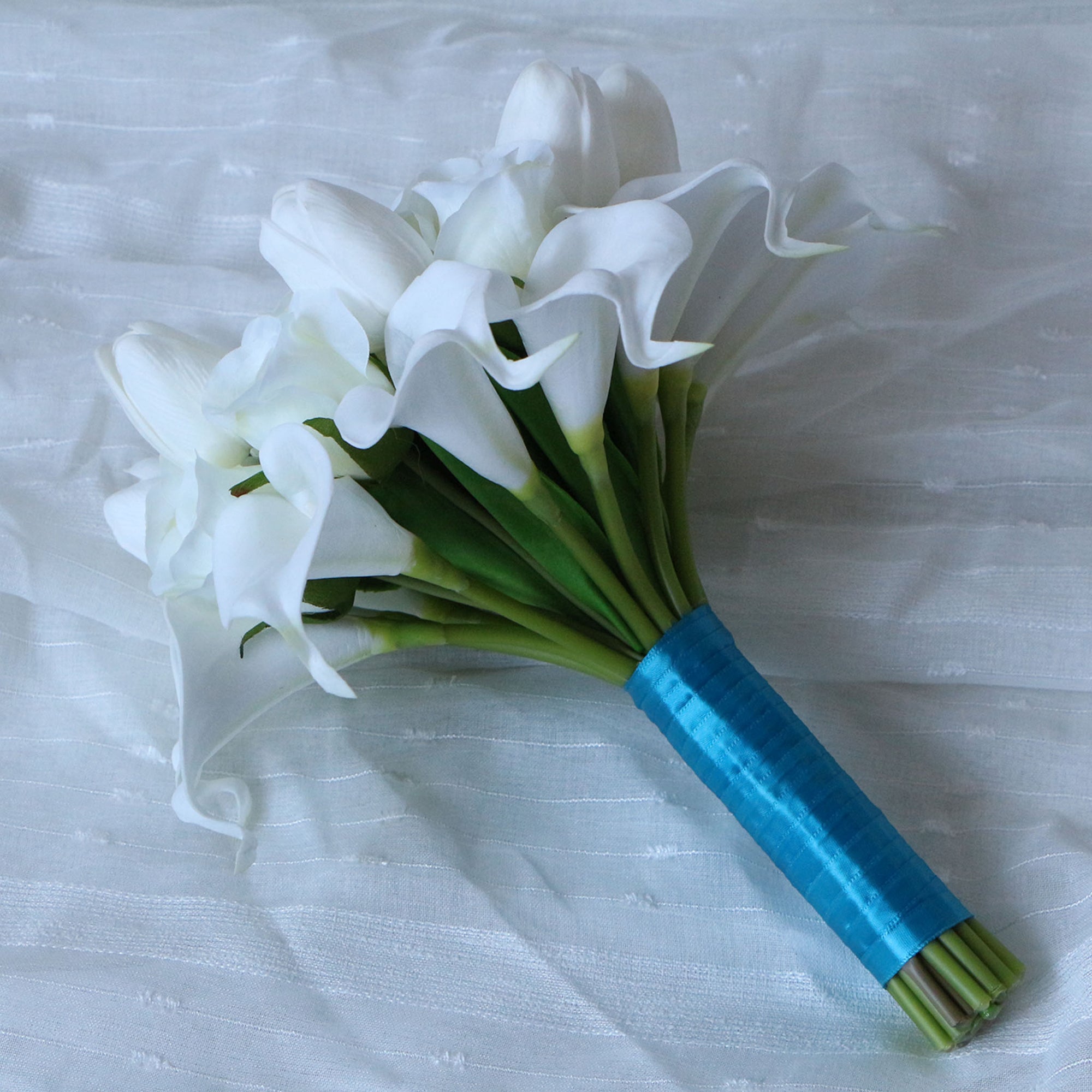 White Calla Lily Tulips Custom Bridal Bouquet