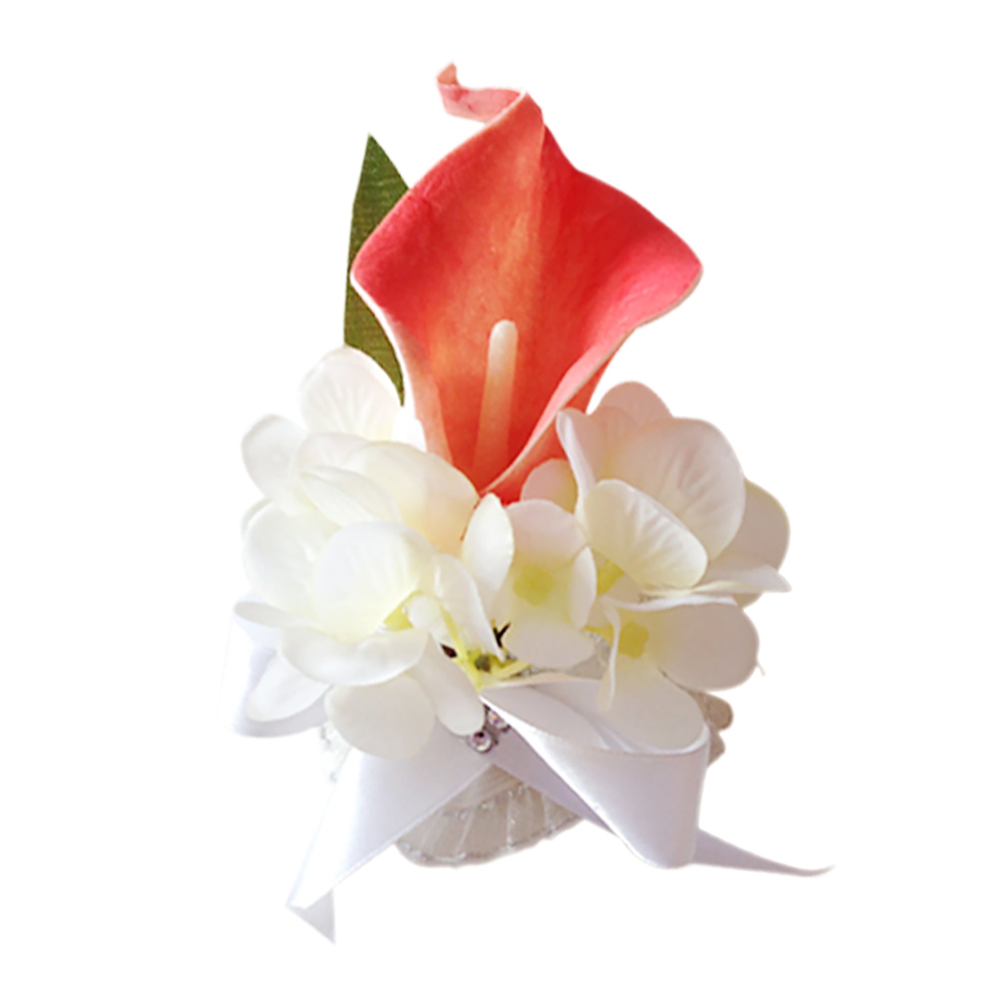 Calla Lily Bouquet in Coral for Wedding Flowers Corsages Boutonnieres