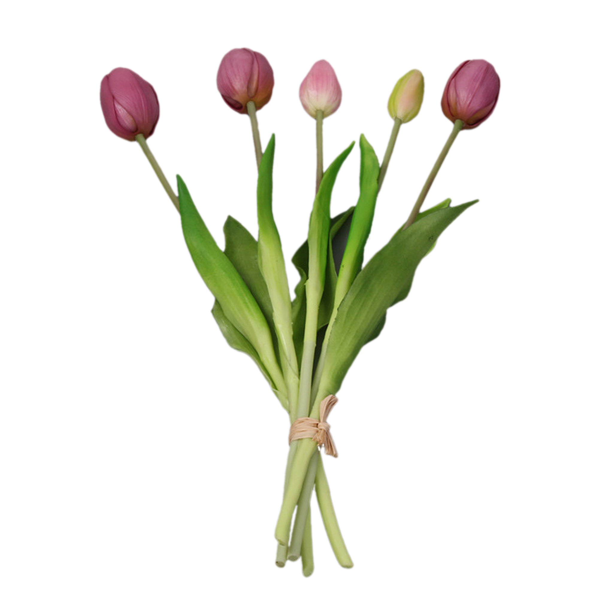 Artificial Latex Tulip Bouquet Real Touch Flowers 16"