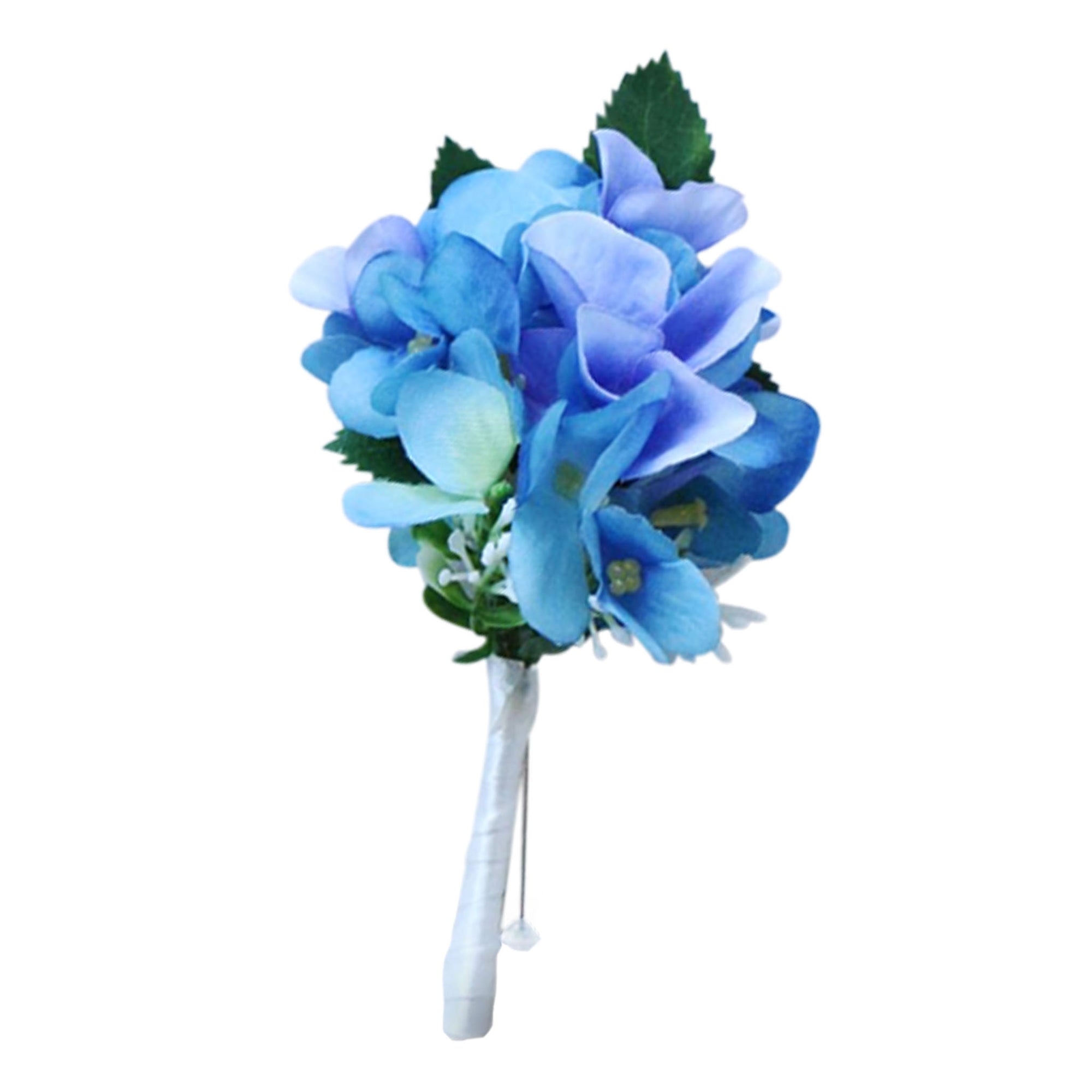 Blue Hydrangea Grooms Boutonniere