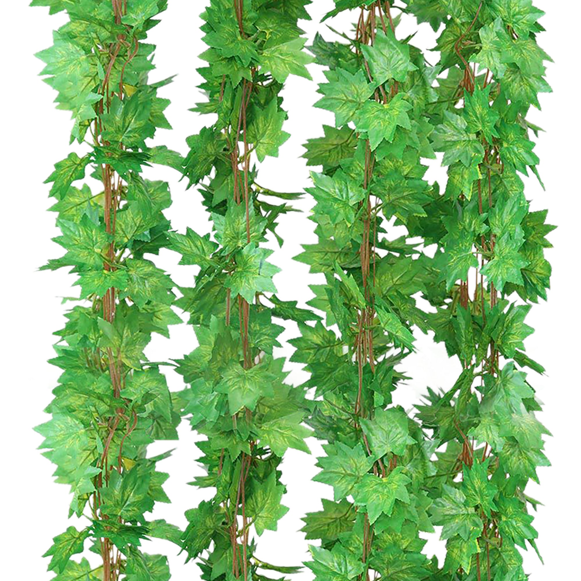 Artificial Green Maple Leaf Garland for Wall Decor