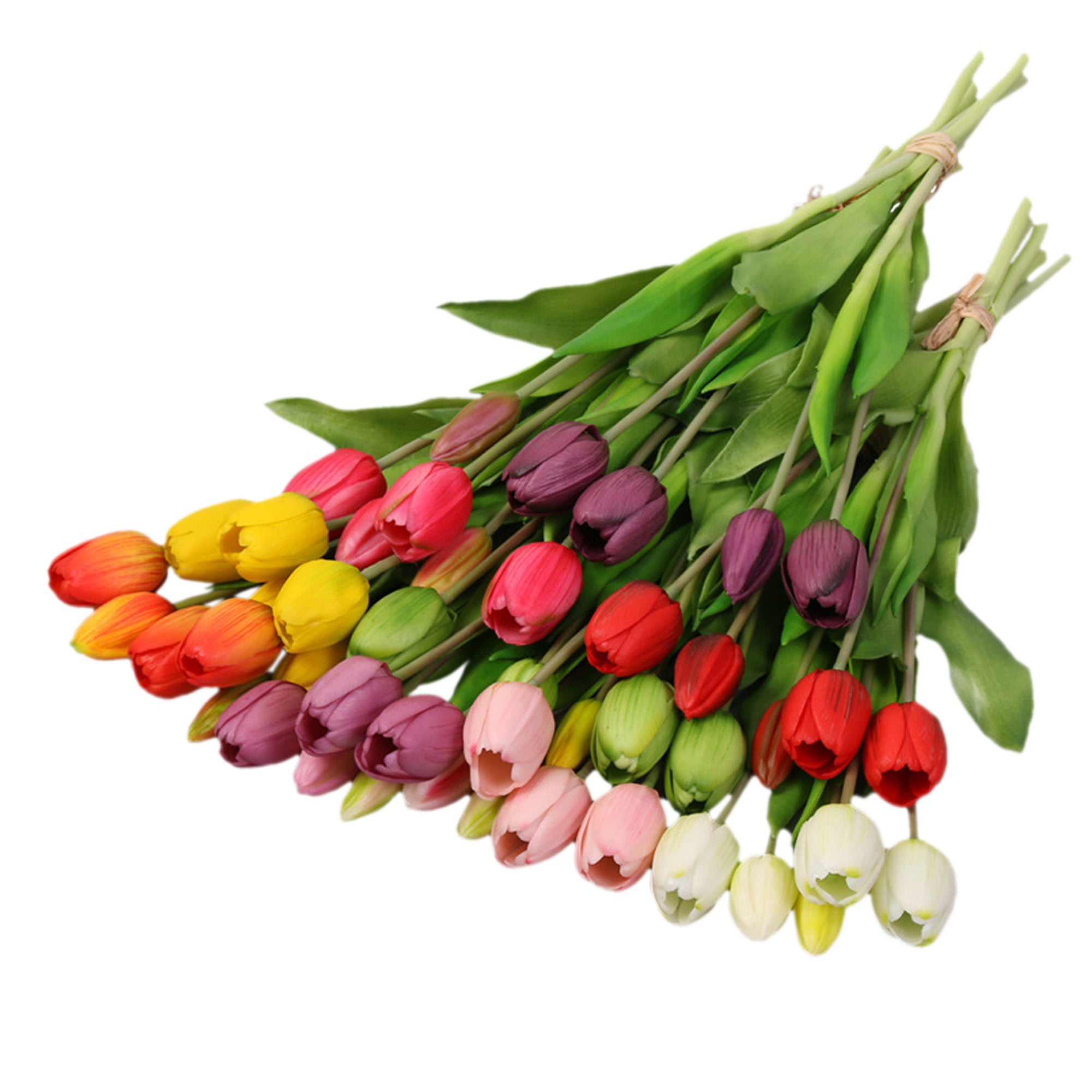 Artificial Latex Tulip Bouquet Real Touch Flowers 16"