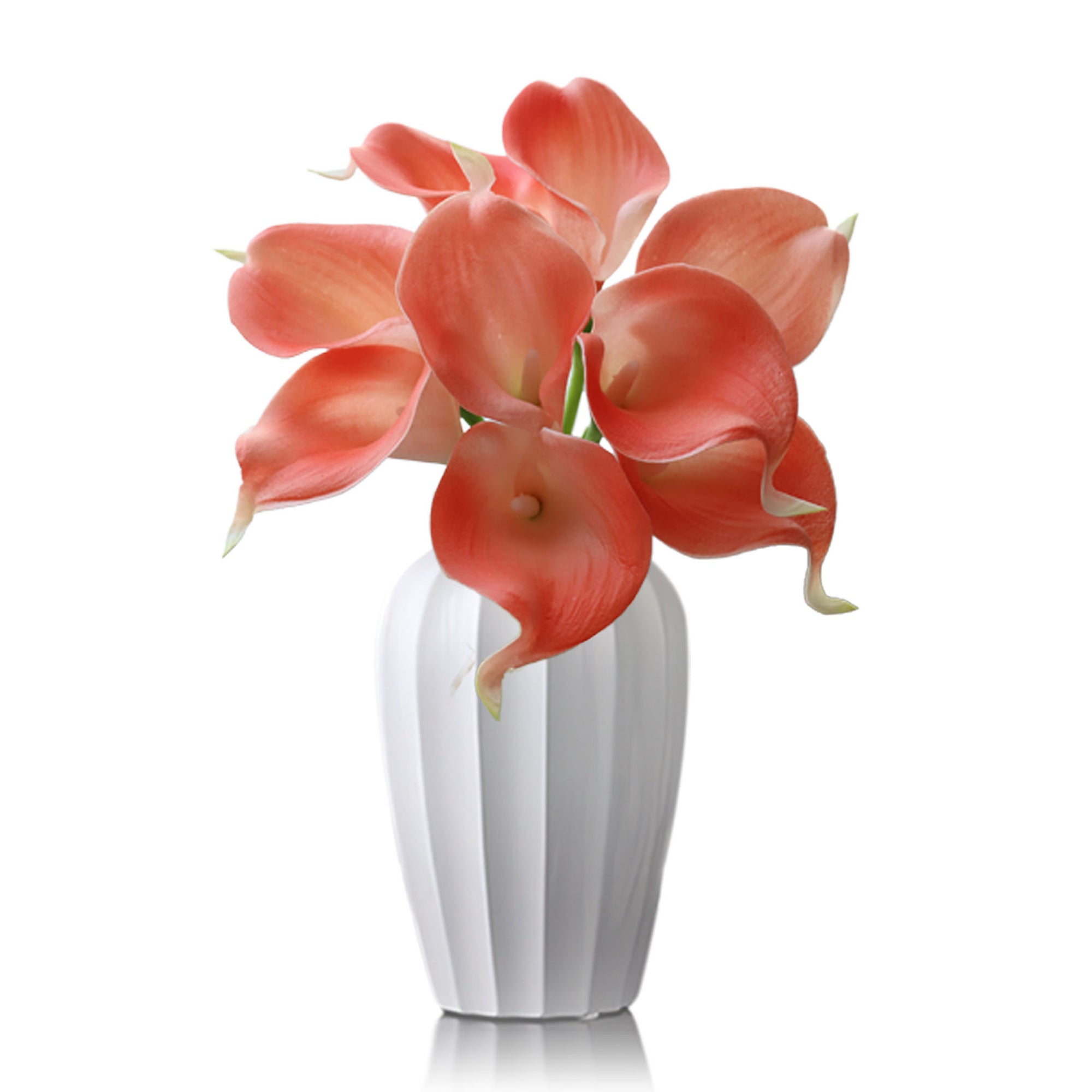 Coral Calla Lily Bouquet Artificial Flowers Wedding