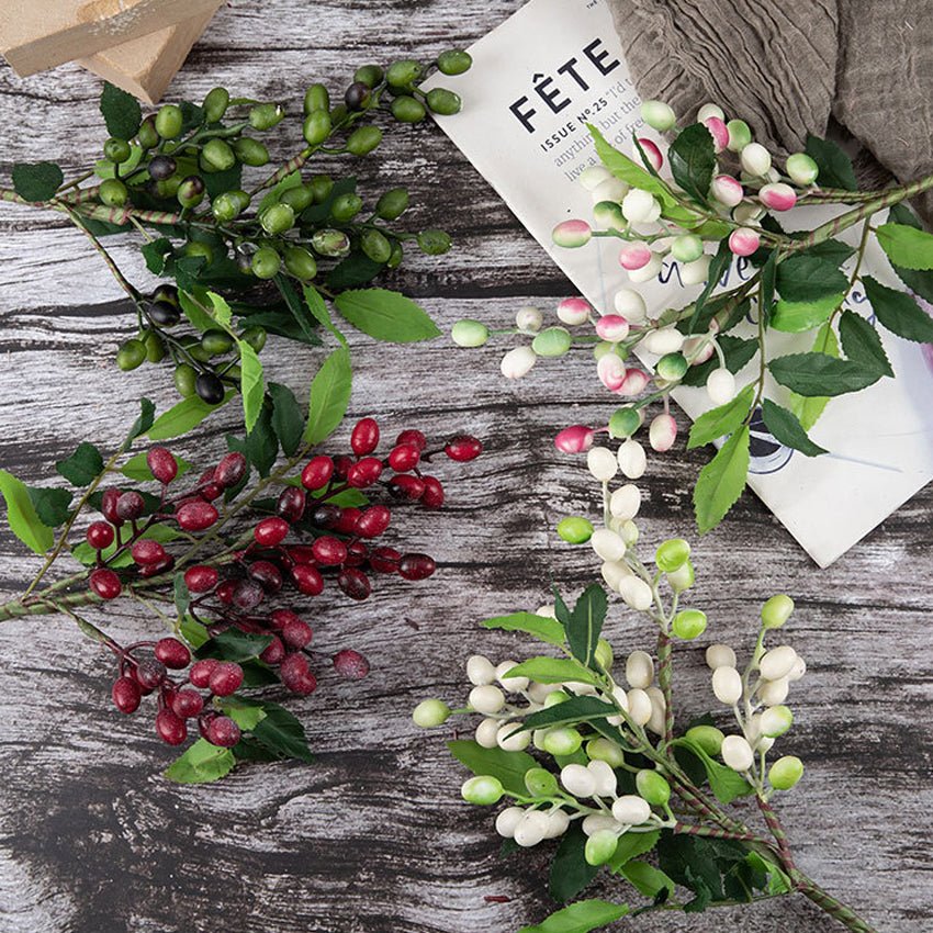 10 Artificial Plant Berry Olive Fruit Beans - VANRINA