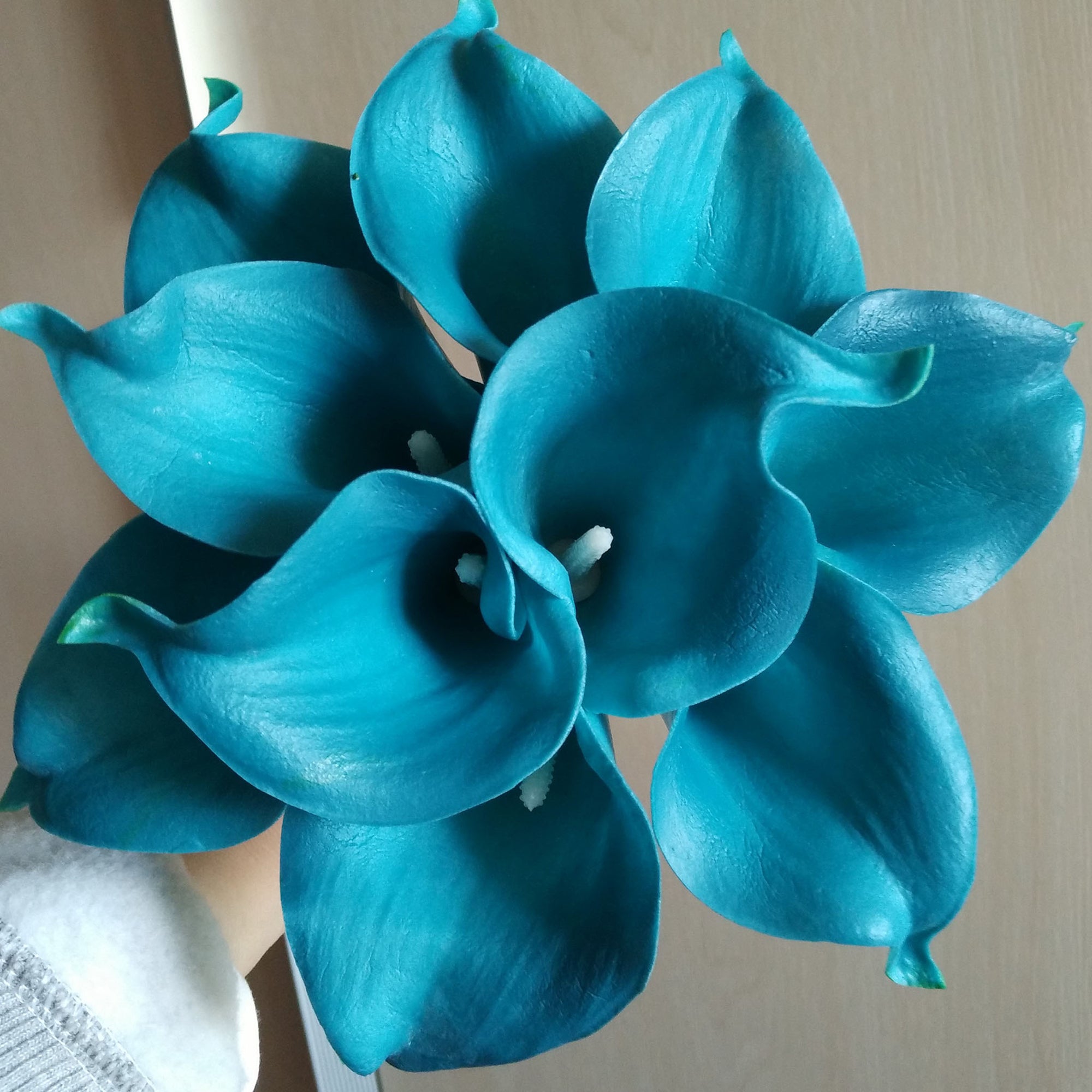 Teal Oasis Calla Lily for Bridal Bouquet Fake Flowers