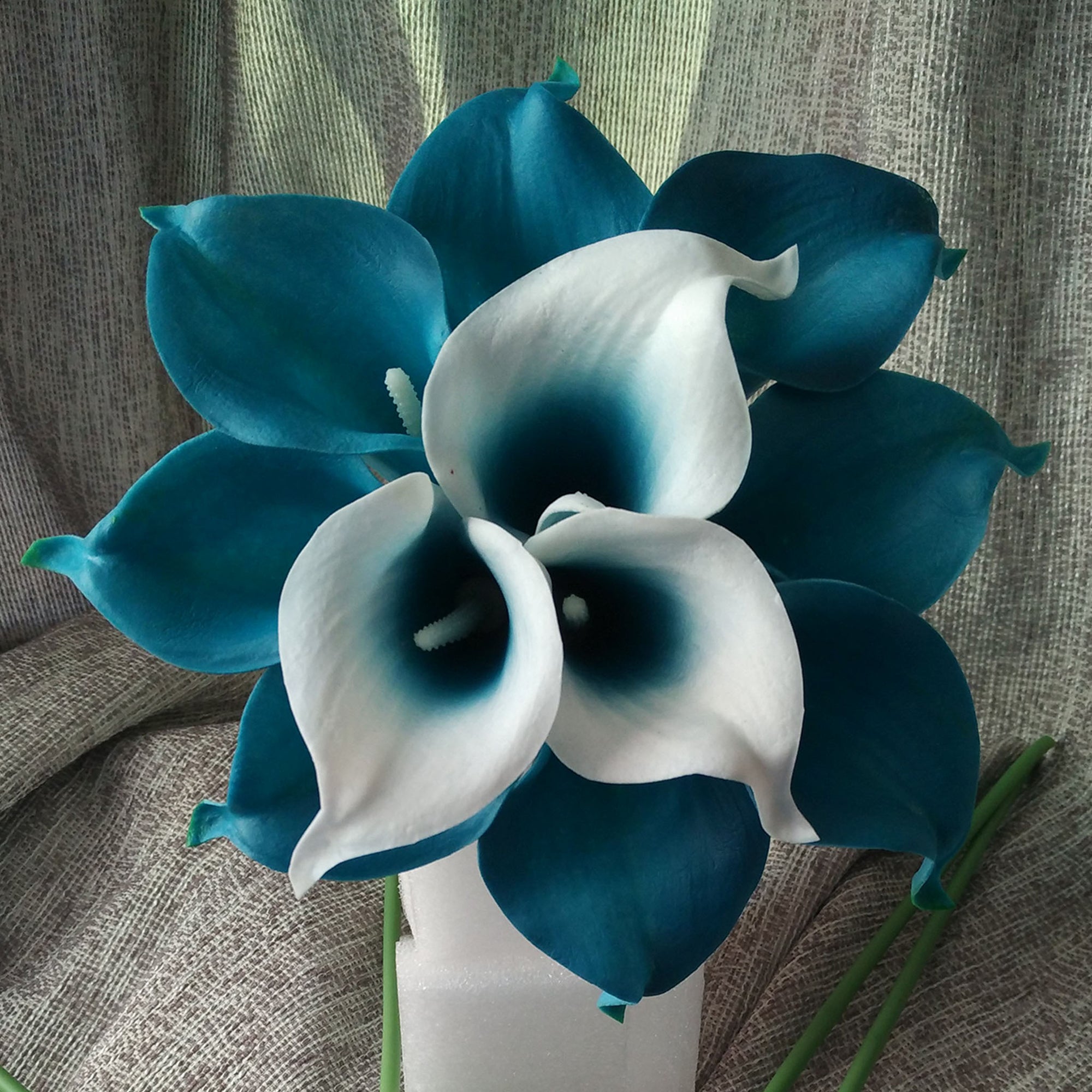 Oasis Teal Wedding Flowers Teal Blue Calla Lily Bouquet