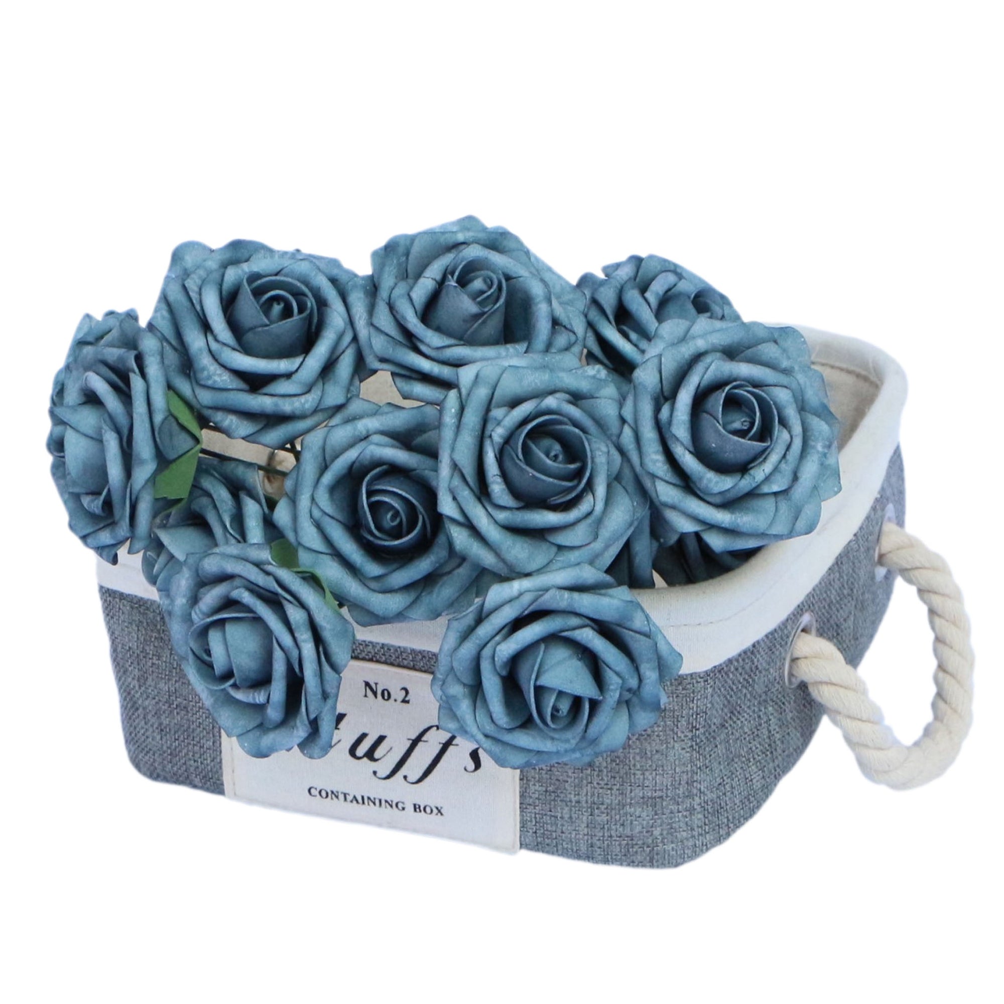 Artificial Foam Roses Dusty Blue Flowers for Wedding