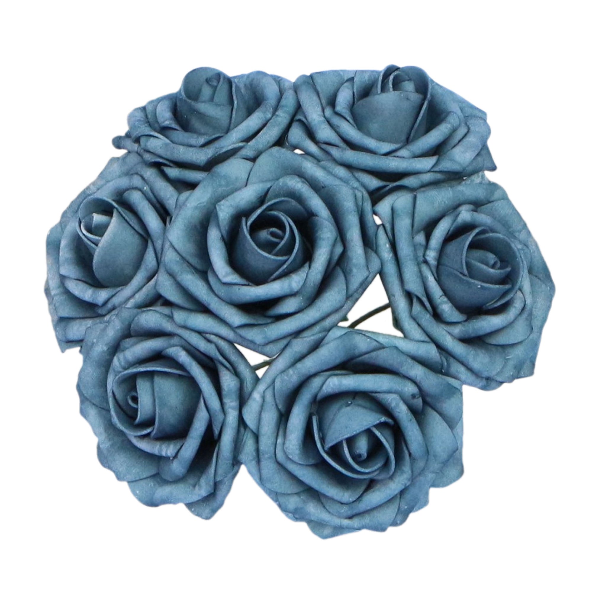 Artificial Foam Roses Dusty Blue Flowers for Wedding
