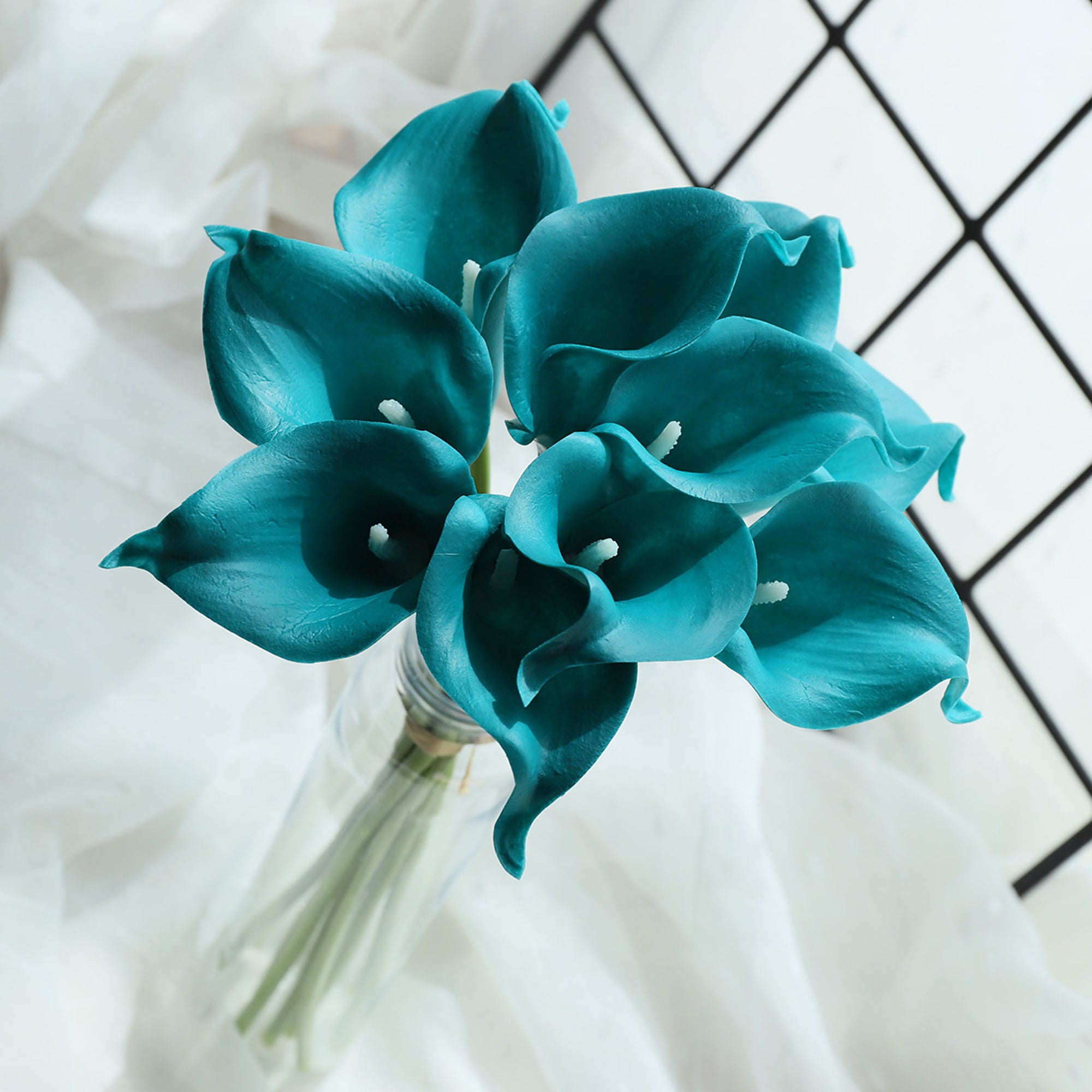 Oasis Teal Wedding Flowers Teal Blue Calla Lily Bouquet