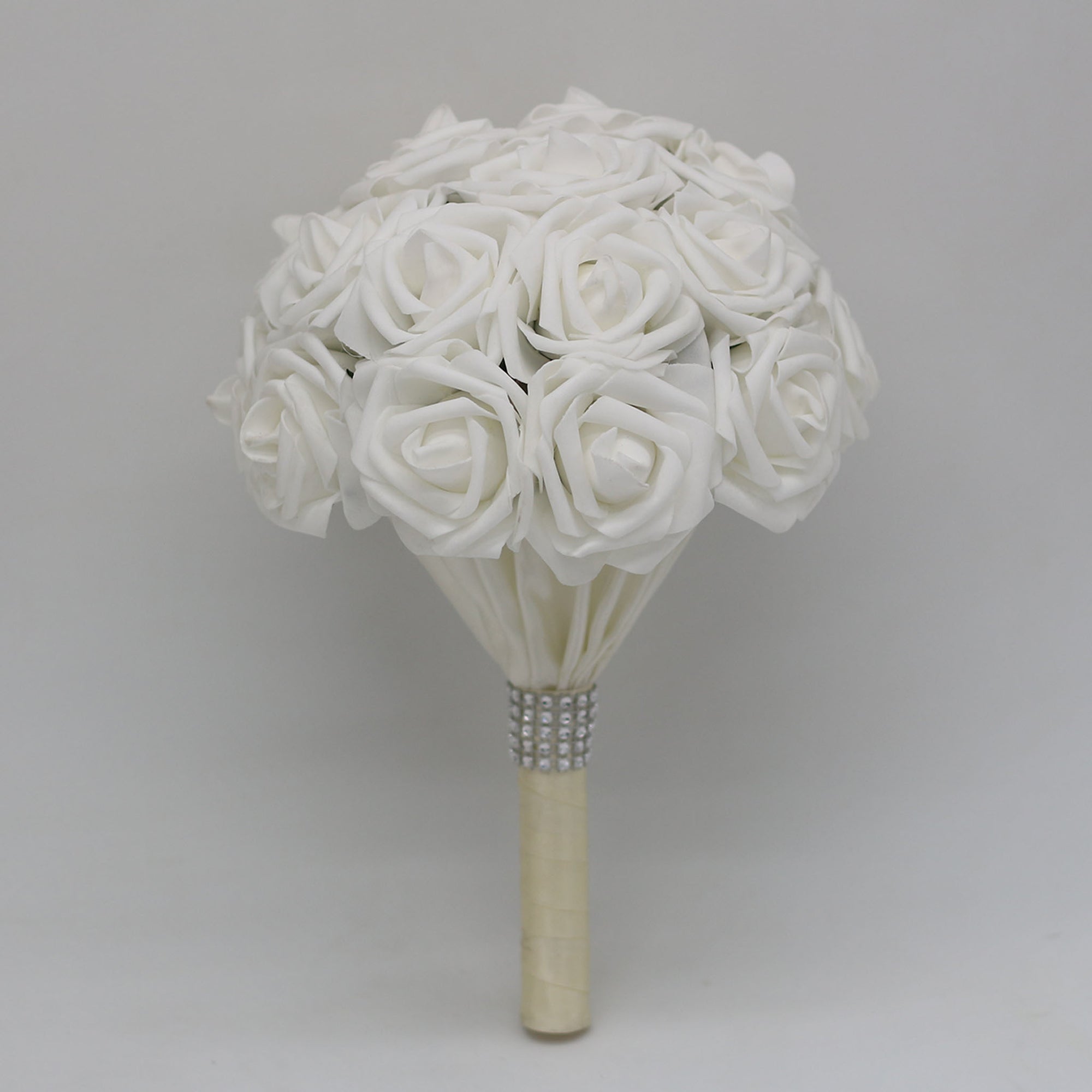 White Roses Bridal Bouquet Artificial Wedding Floral Bouquet
