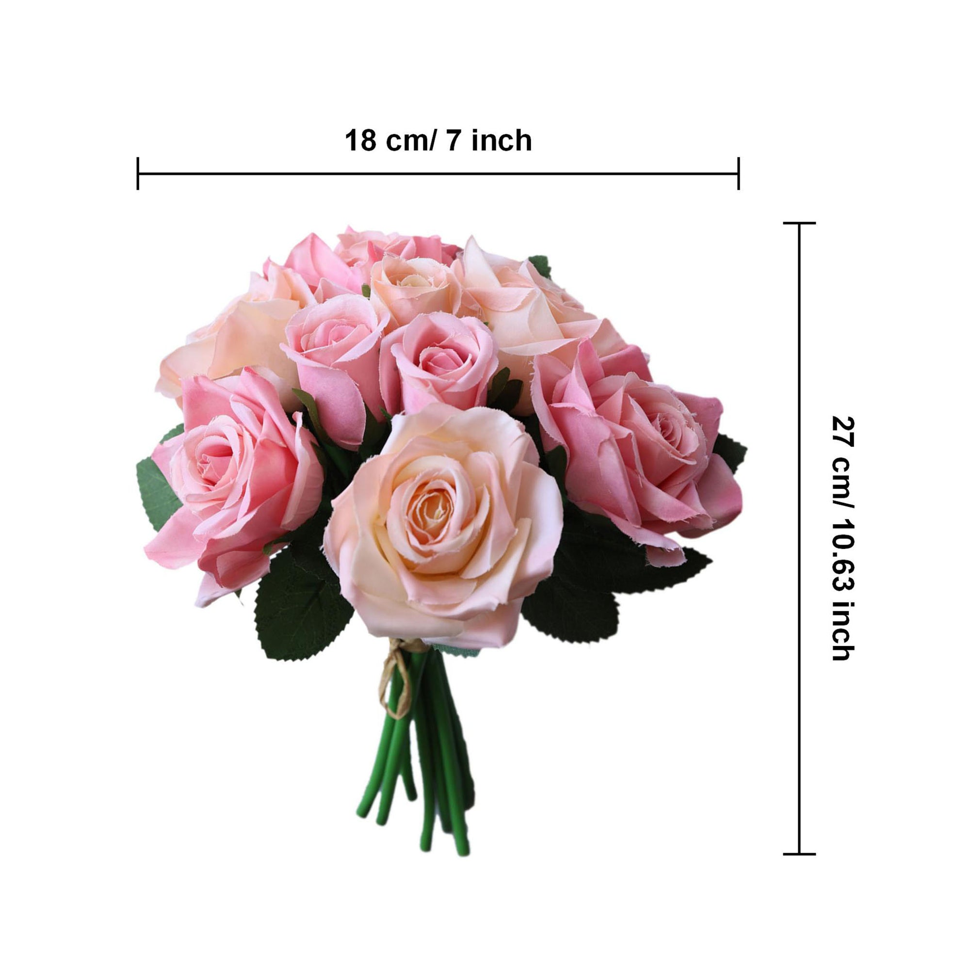 Small Flower Bouquet Silk Roses Bundles for Flower Arrangement - VANRINA