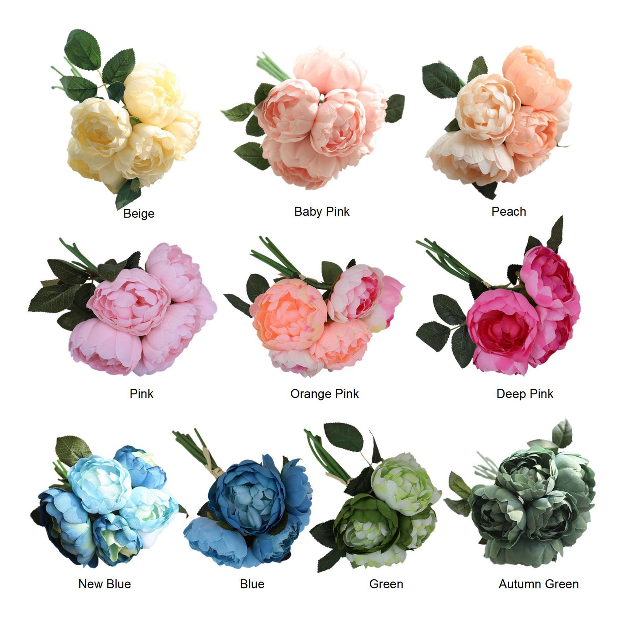 Faux Silk Peony Bouquet Artificial Flower Arrangement Wedding Centerpieces Decor