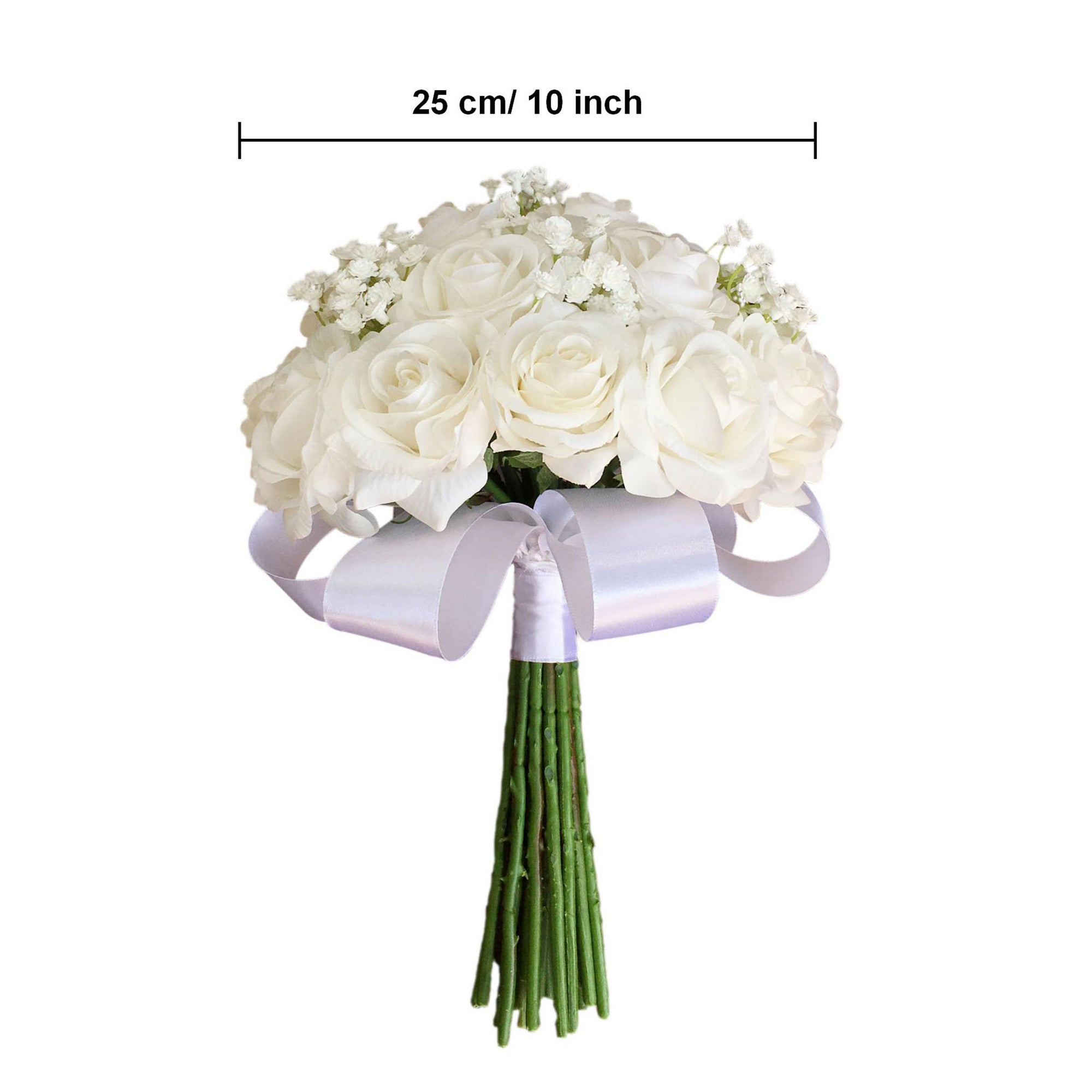 White Rose Bouquet Real Touch Wedding Bridal Flowers