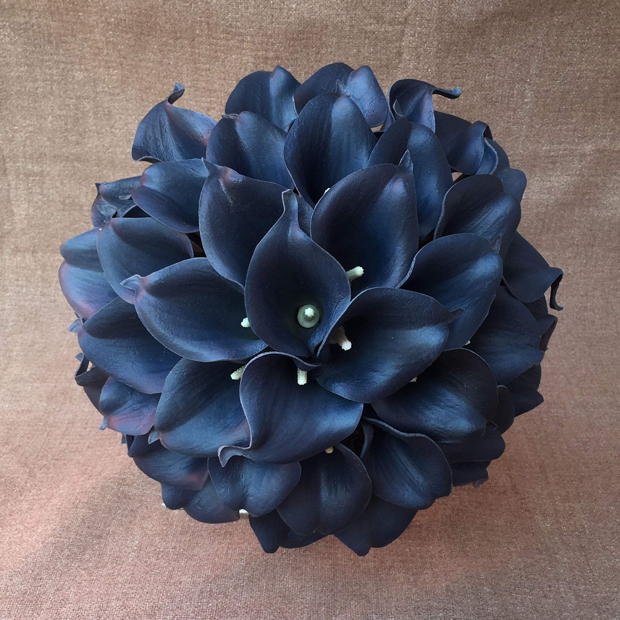 Navy Blue Wedding Bouquet Real Touch Calla Lily Bouquet